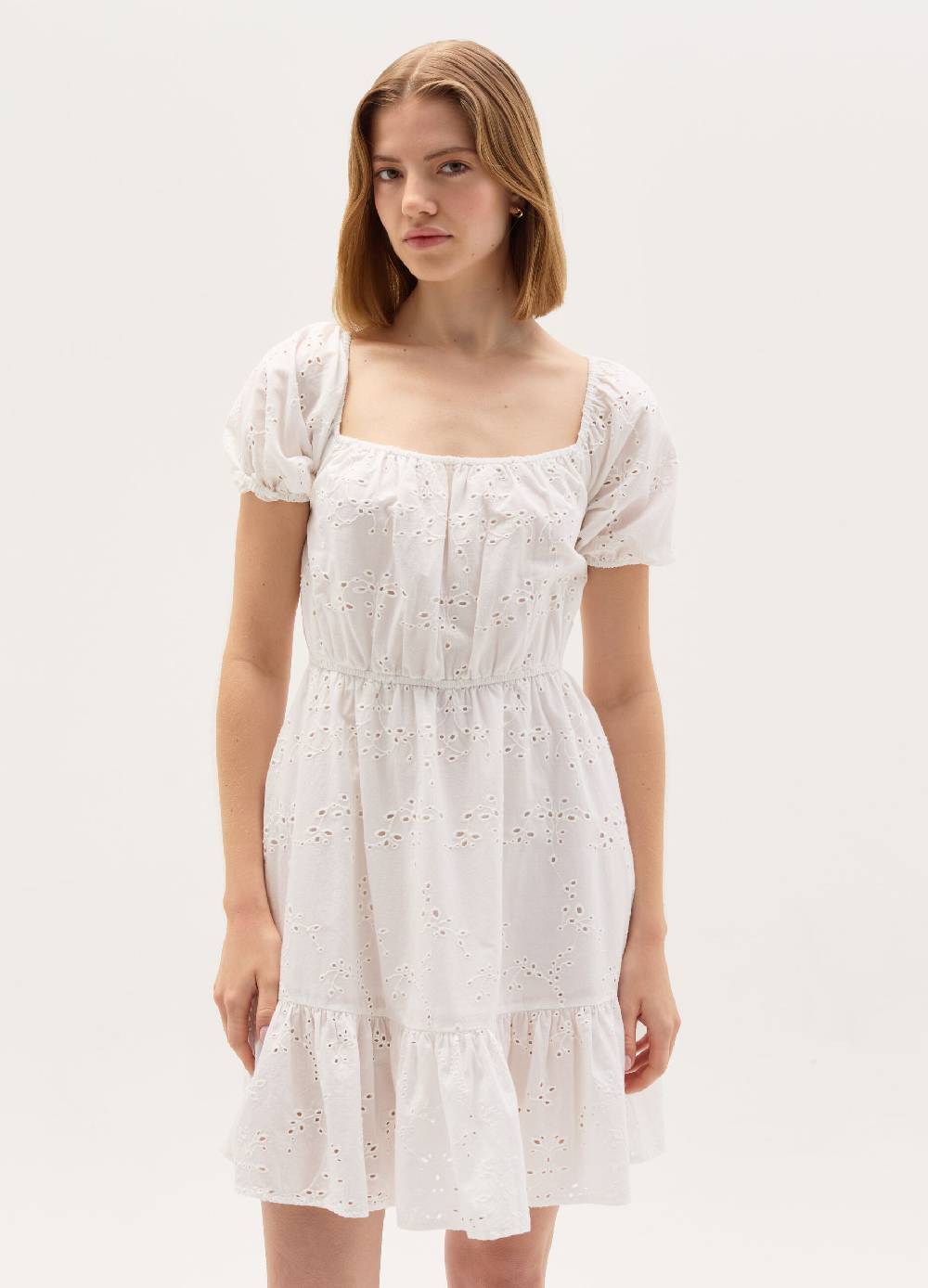 Ovs Vestito corto a balze in sangallo