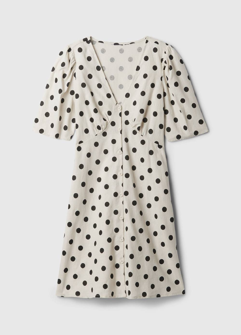 Ovs Vestito Corto A Pois Con Bottoni