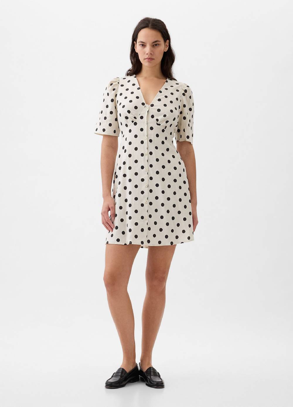 Ovs Vestito corto a pois con bottoni