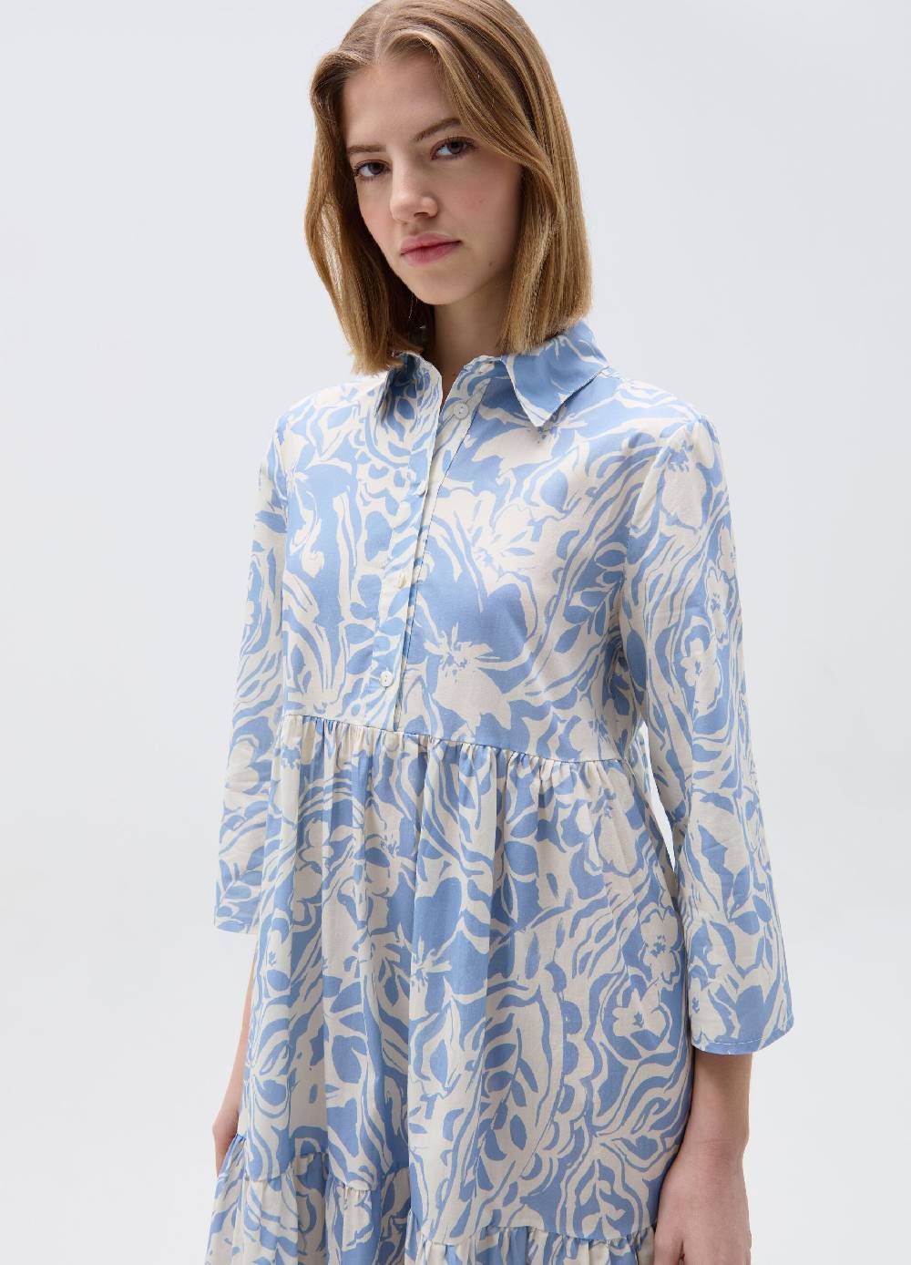 Ovs Vestito Corto Chemisier Con Balza