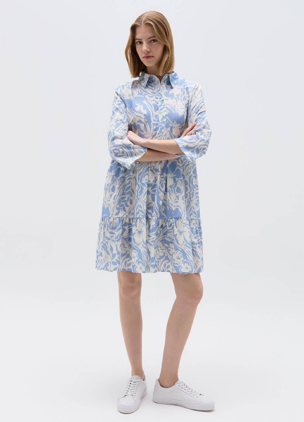 Ovs Vestito corto chemisier con balza