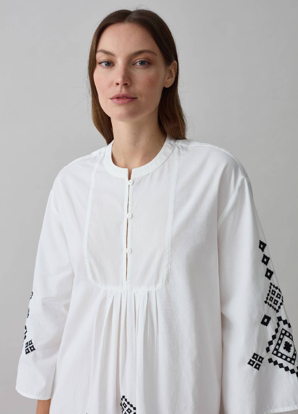 Ovs Vestito Corto Chemisier Con Ricami Etnici