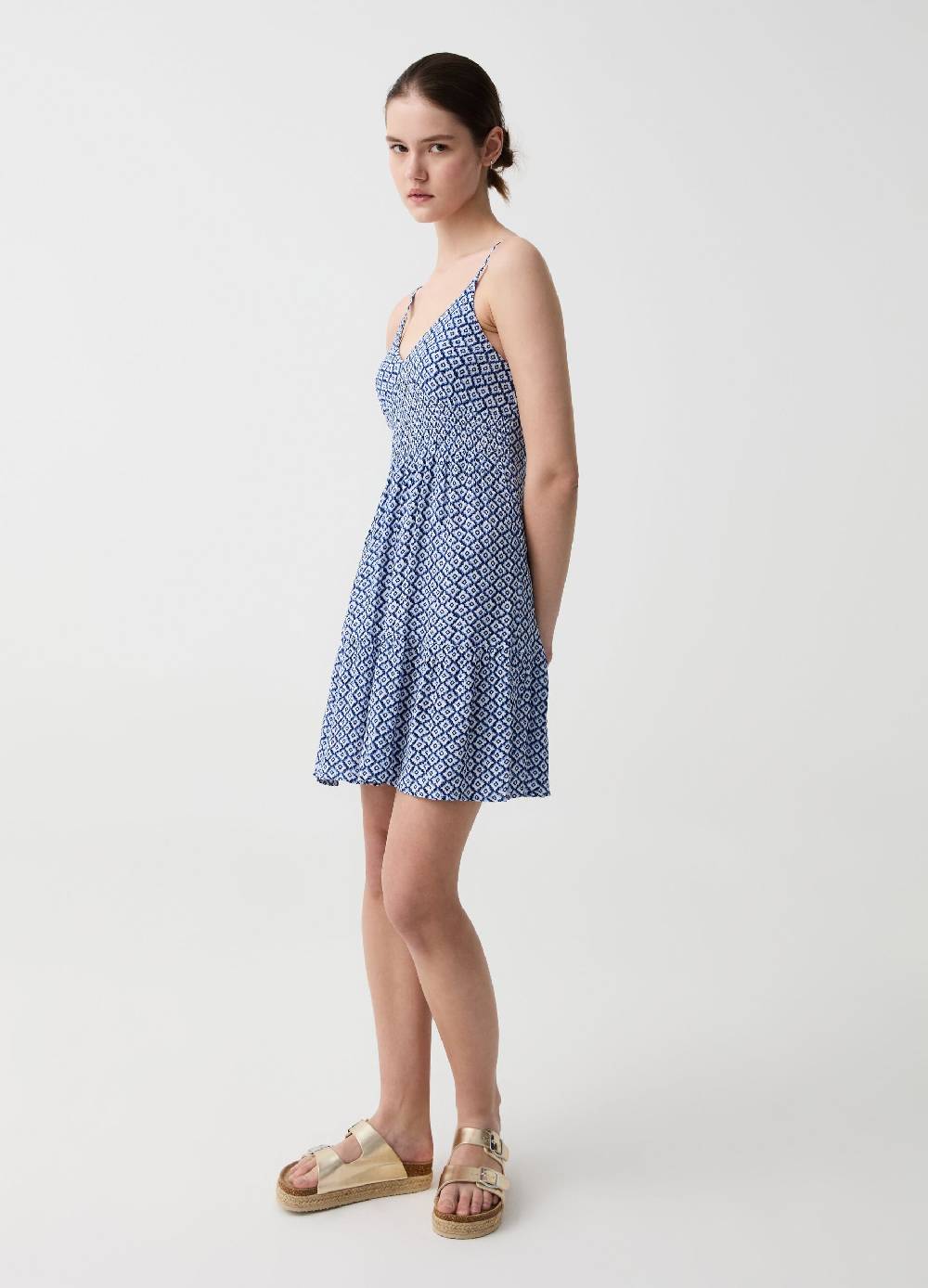 Ovs Vestito Corto Con Balza Fantasia