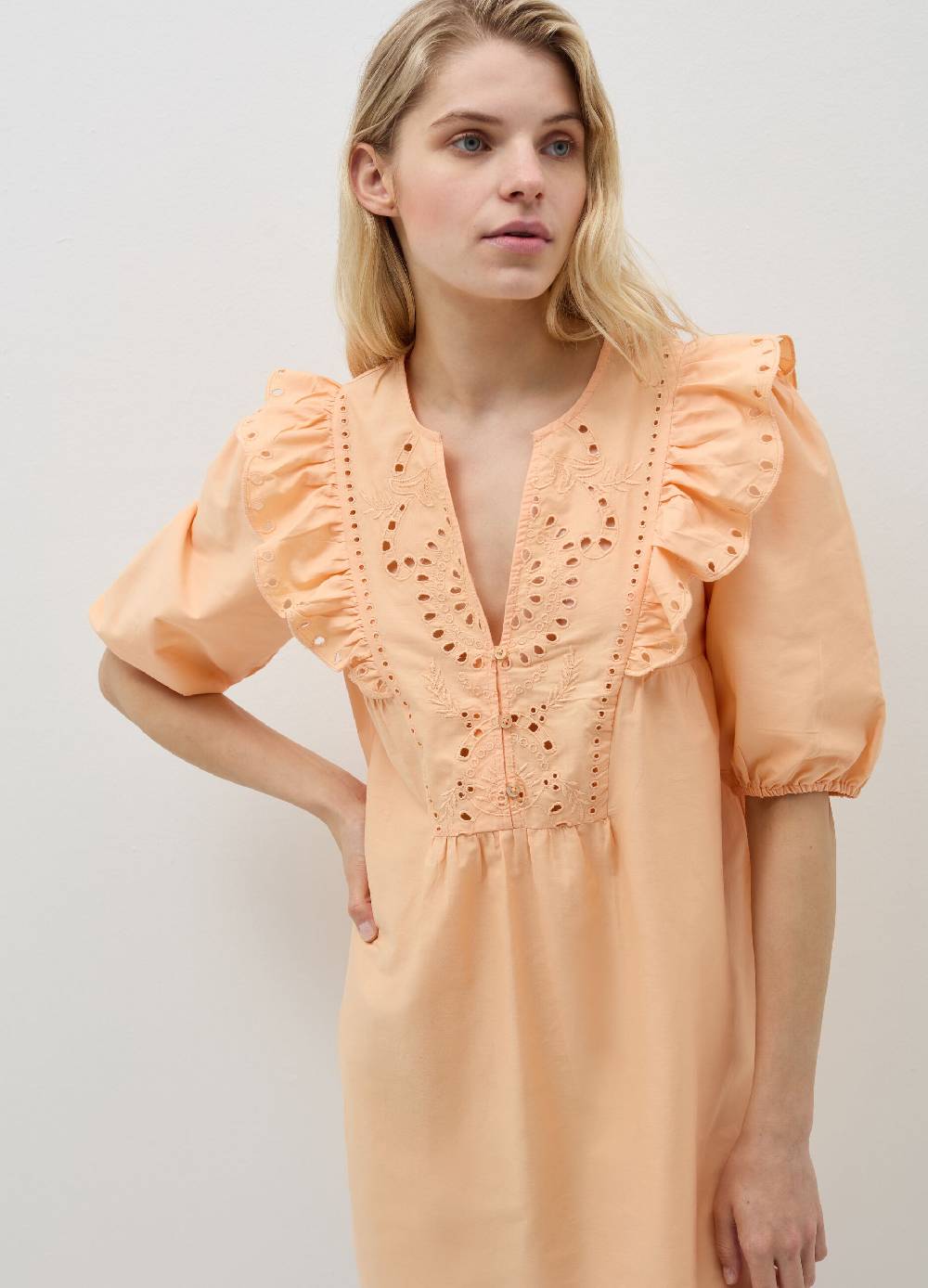 Ovs Vestito Corto Con Volant In Sangallo