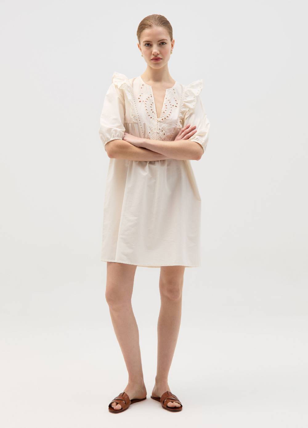 Ovs Vestito corto con volant in sangallo