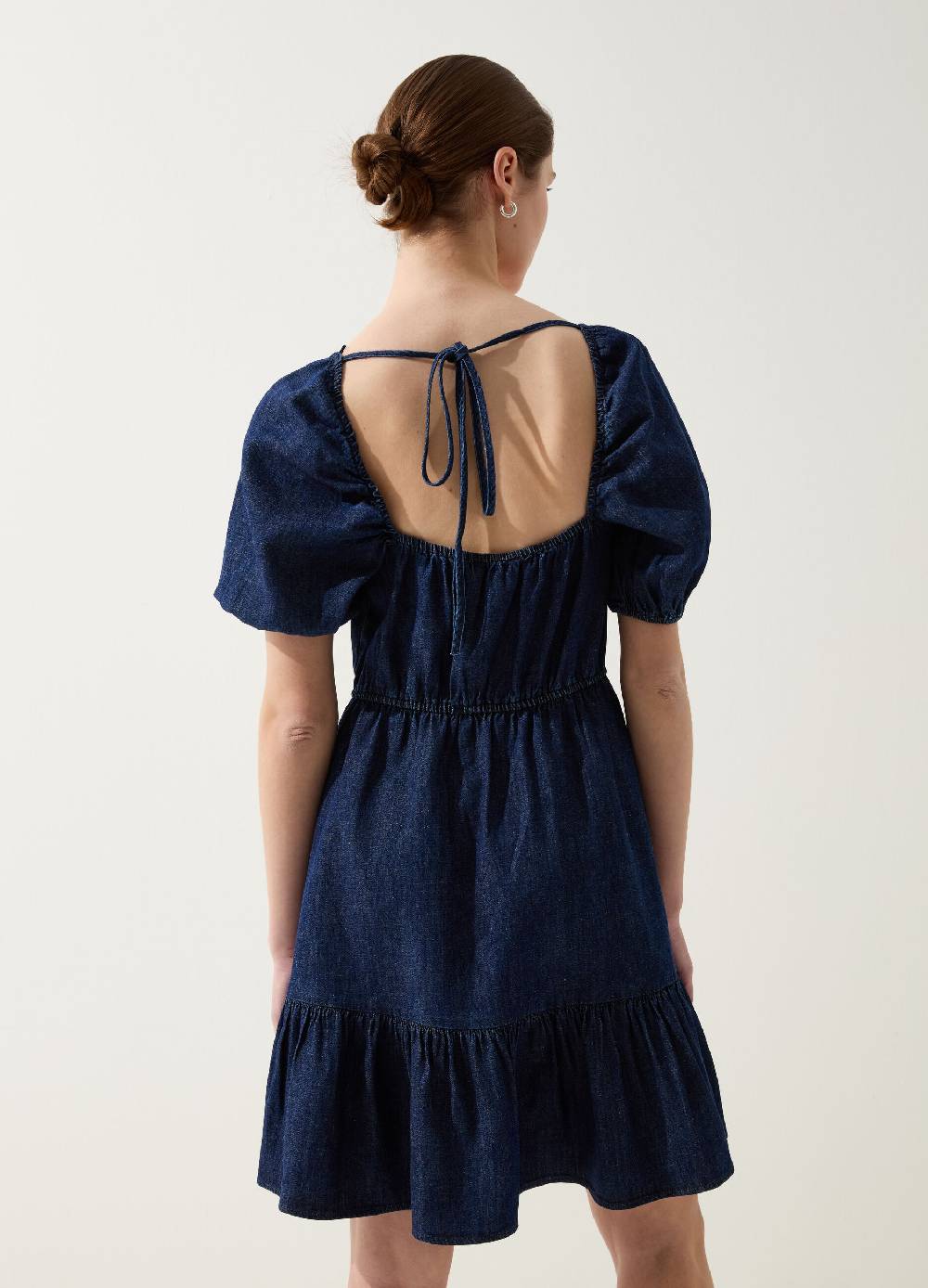 Ovs Vestito Corto In Denim Con Balza