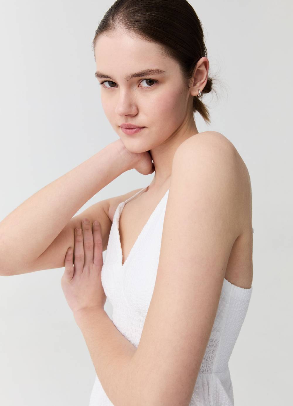 Ovs Vestito Corto In Seersucker Con Balza