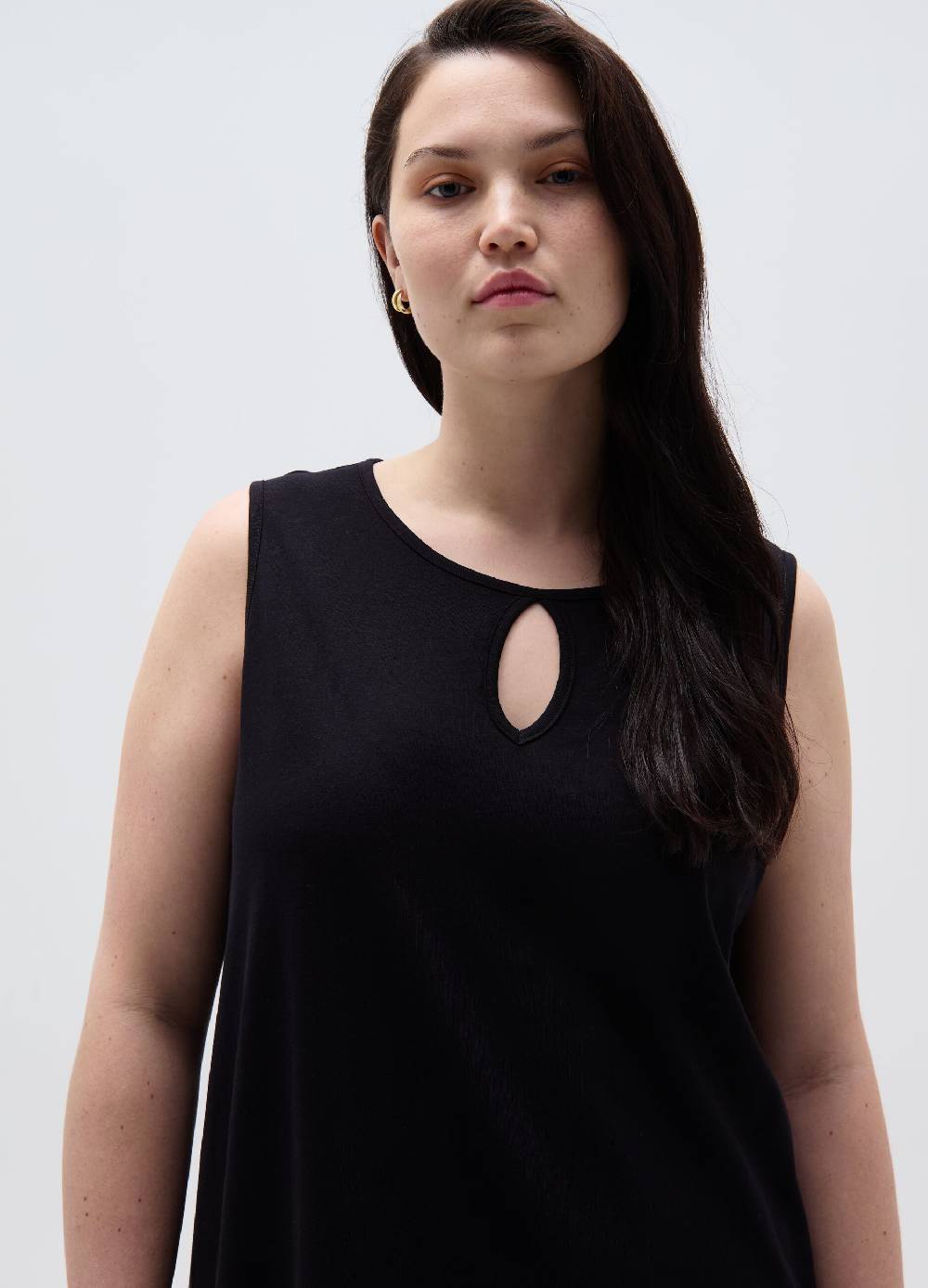 Ovs Vestito Essential Corto Con Balza Curvy