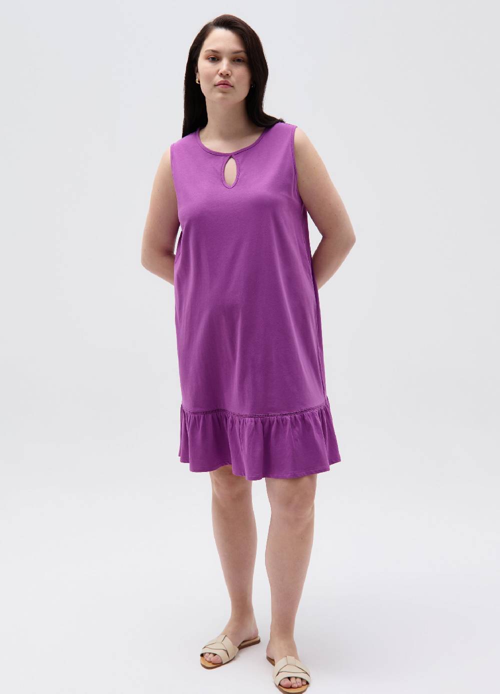 Ovs Vestito Essential corto con balza Curvy