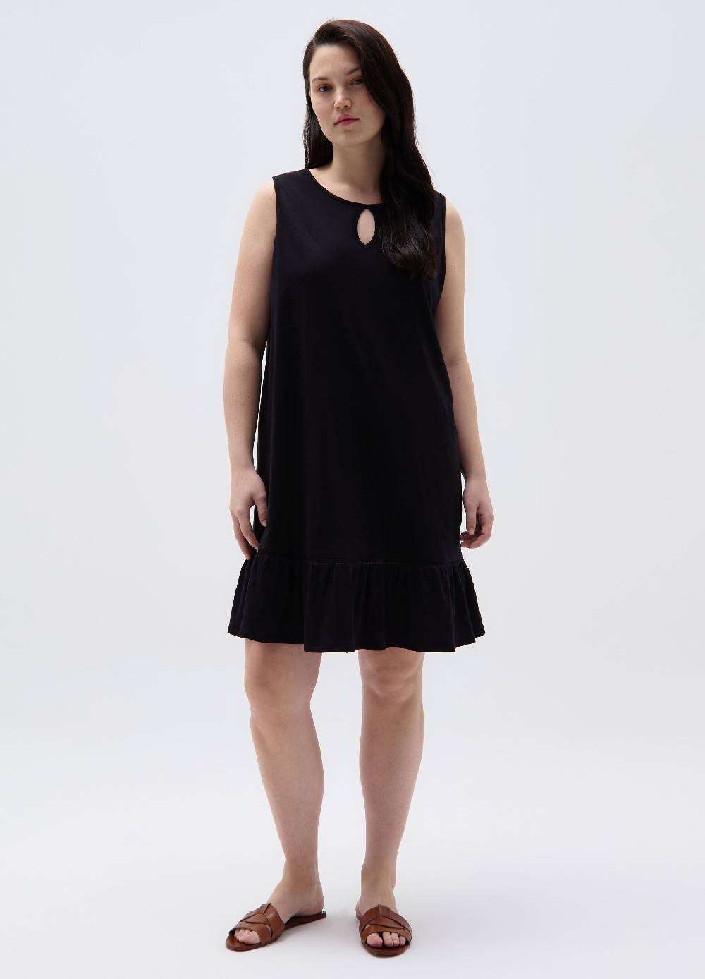 Ovs Vestito Essential corto con balza Curvy