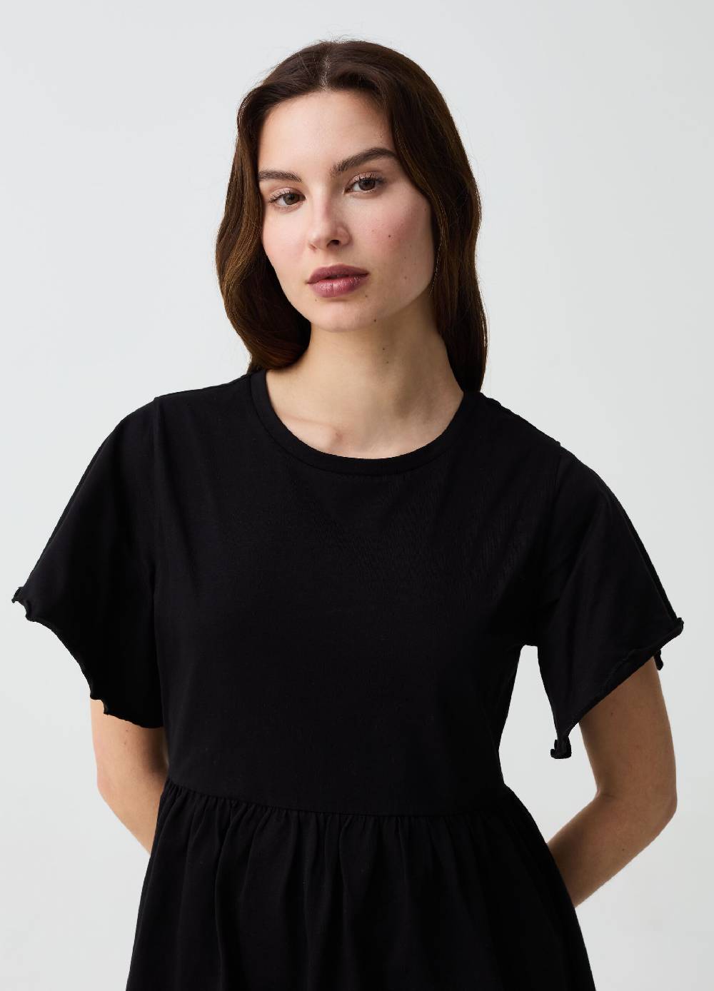 Ovs Vestito Essential Corto Con Maniche A Farfalla