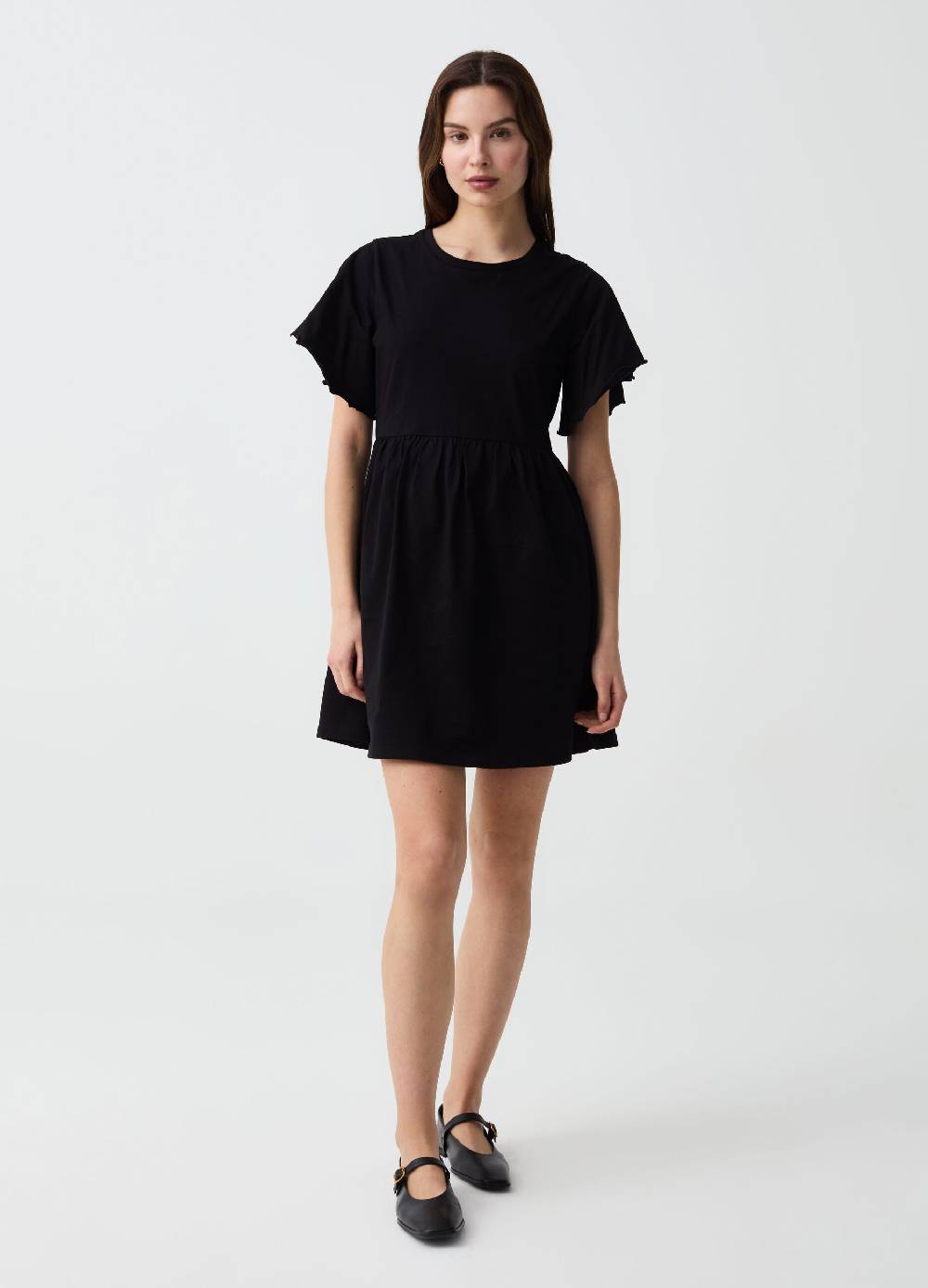 Ovs Vestito Essential corto con maniche a farfalla