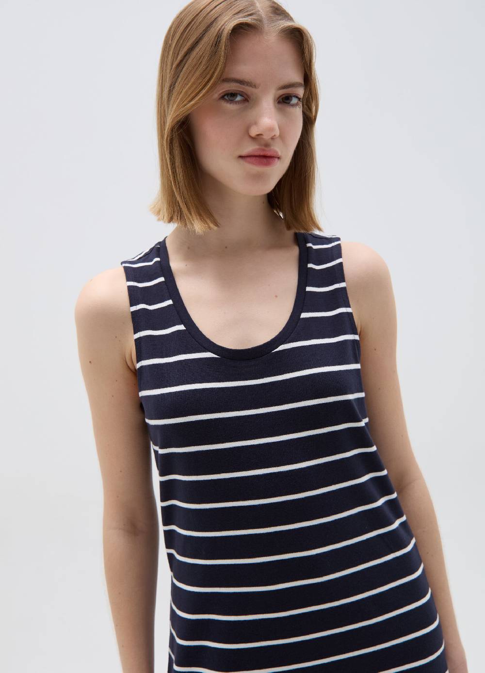 Ovs Vestito Essential Lungo A Righe Con Spacchi