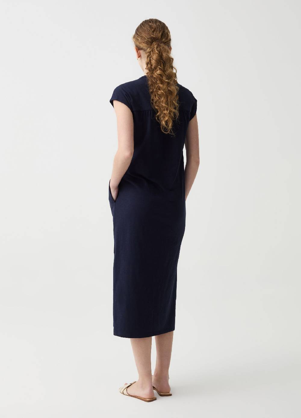 Ovs Vestito Essential Lungo Con Apertura A V