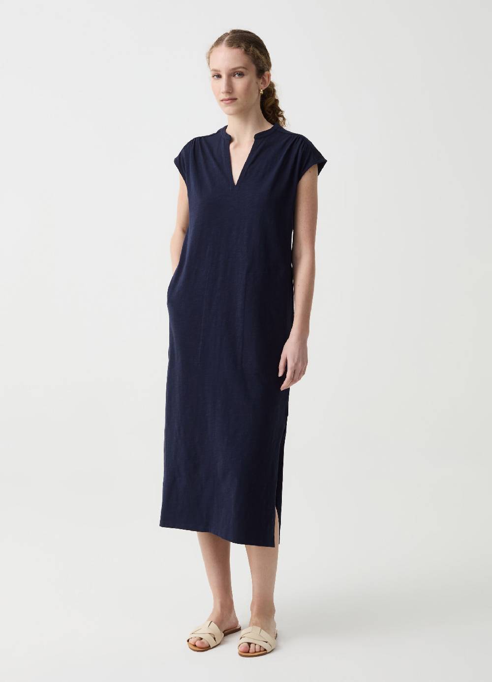 Ovs Vestito Essential lungo con apertura a V