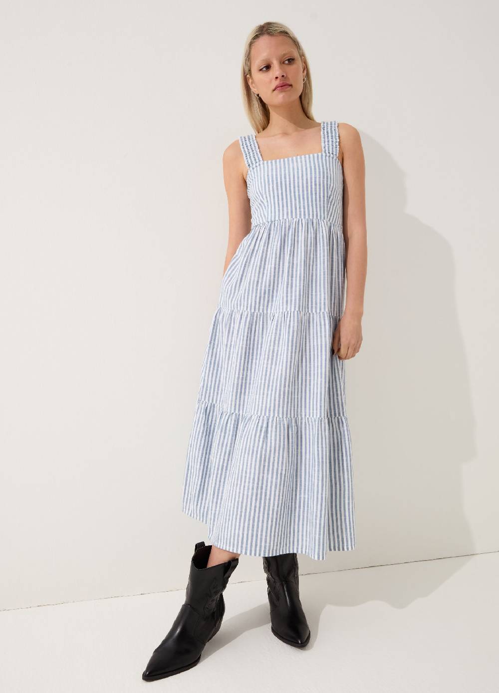 Ovs Vestito Lungo A Balze Fantasia A Righe