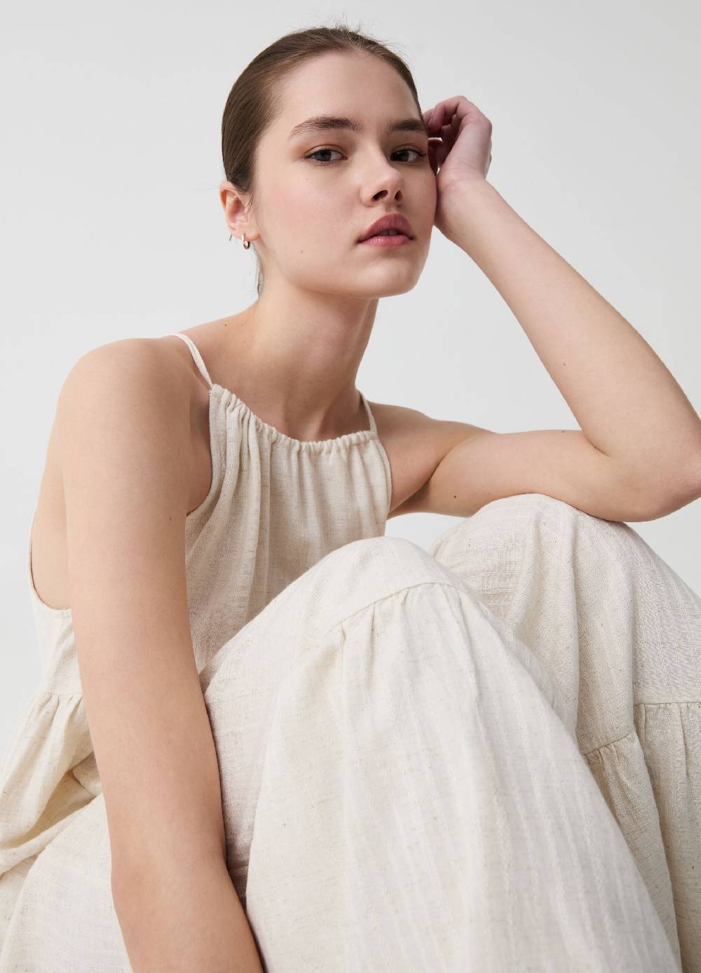 Ovs Vestito Lungo A Balze Scollo Halter