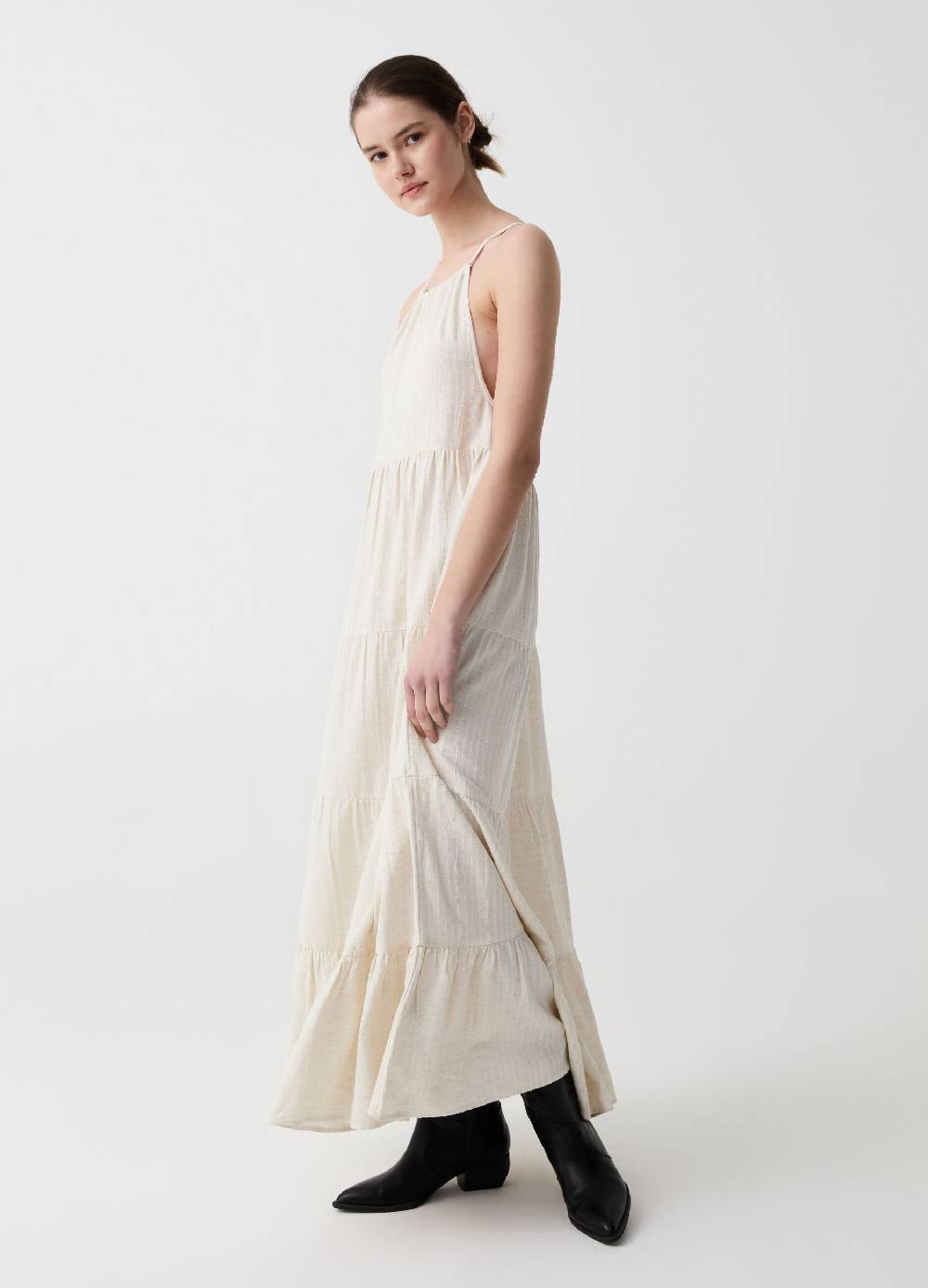 Ovs Vestito lungo a balze scollo halter