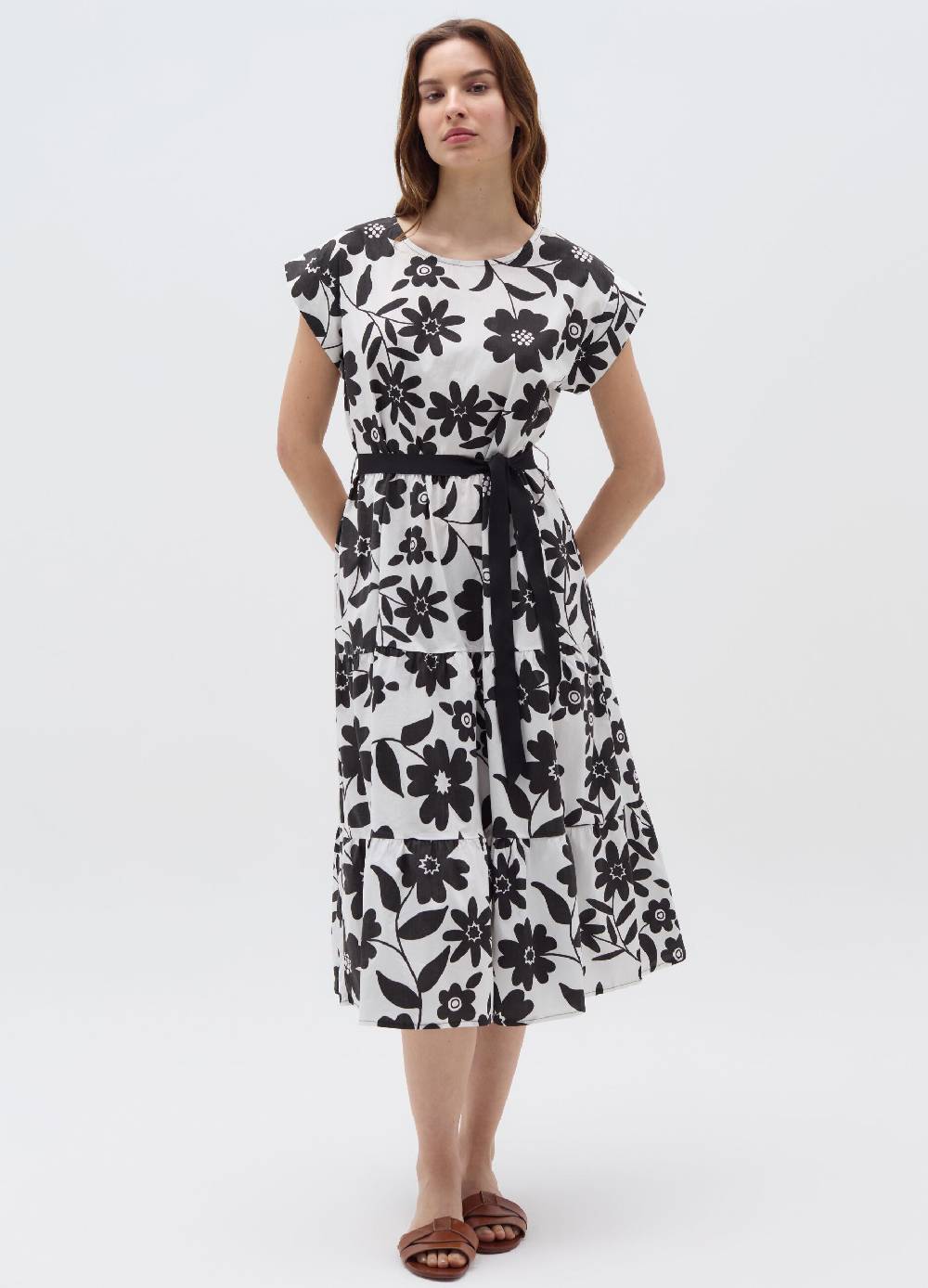 Ovs Vestito lungo a fiori con cintura