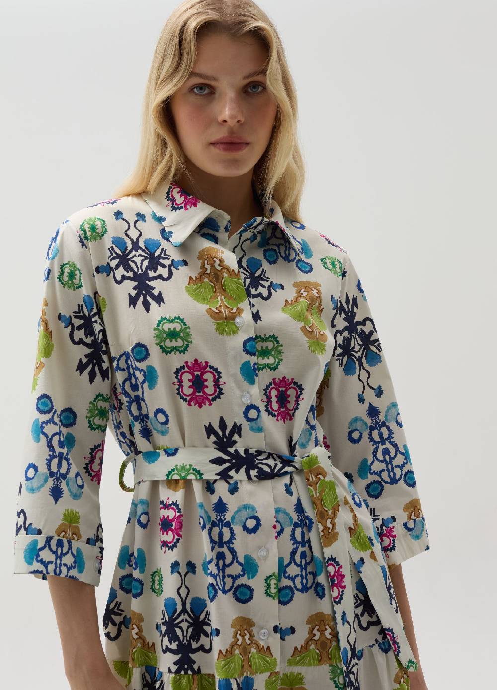 Ovs Vestito Lungo Chemisier Stampa Boho