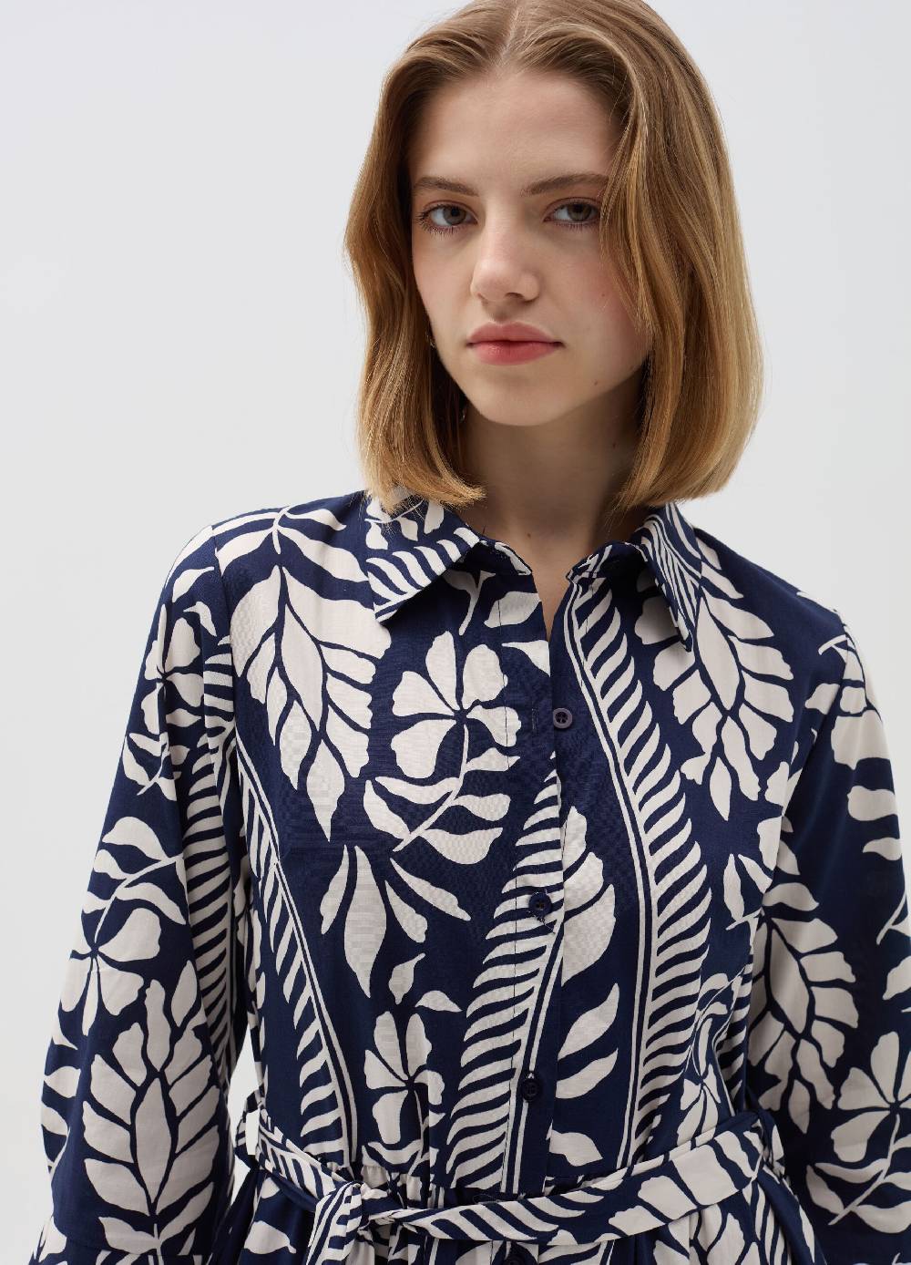 Ovs Vestito Lungo Chemisier Stampato Con Cintura