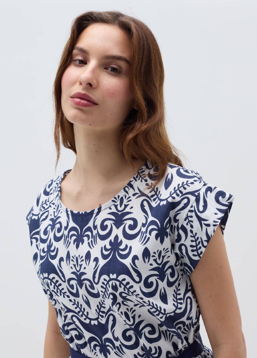 Ovs Vestito Lungo Fantasia Con Cintura