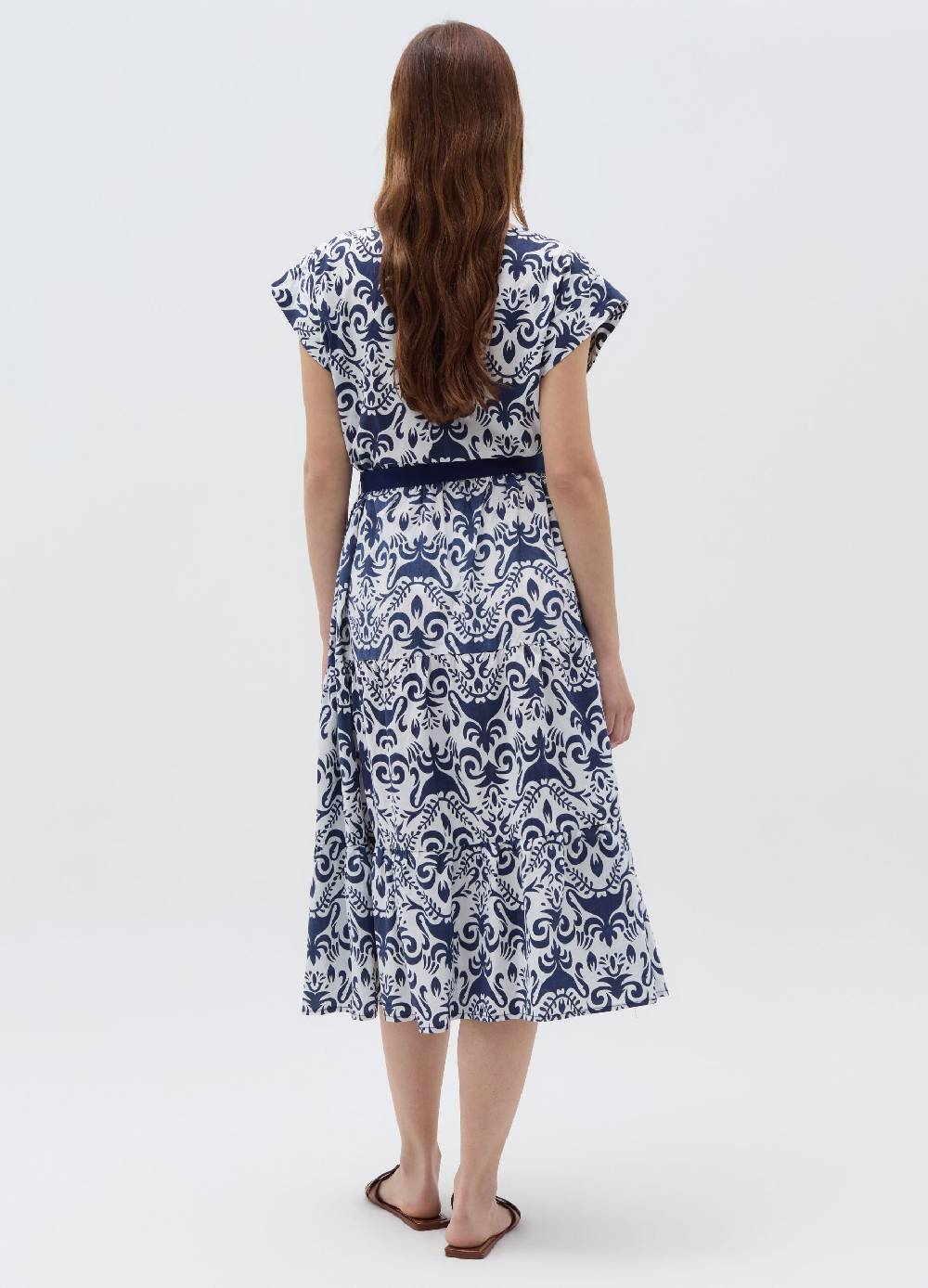 Ovs Vestito Lungo Fantasia Con Cintura