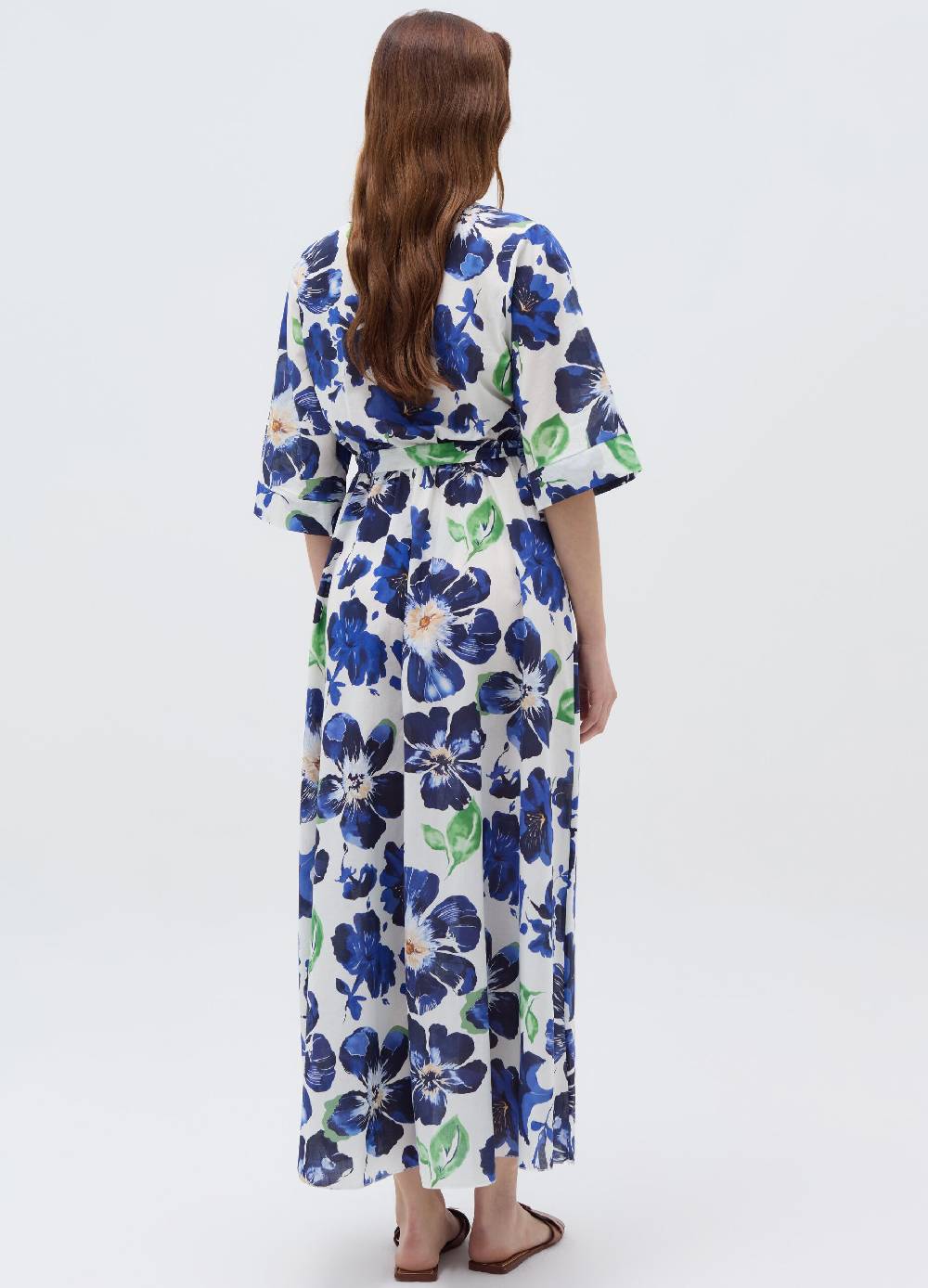 Ovs Vestito Lungo Fantasia Floreale Con Cintura