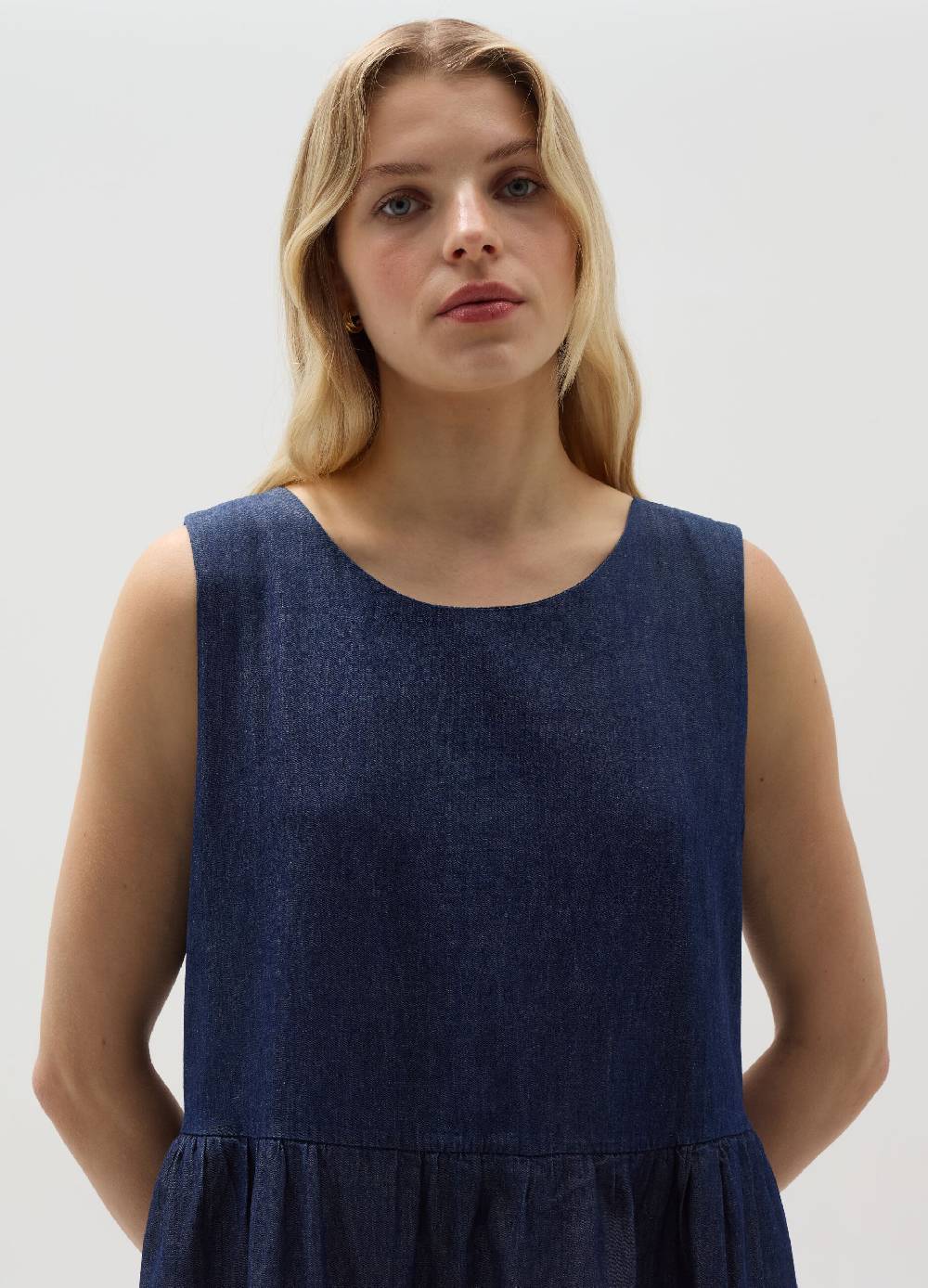 Ovs Vestito Lungo In Denim A Balze