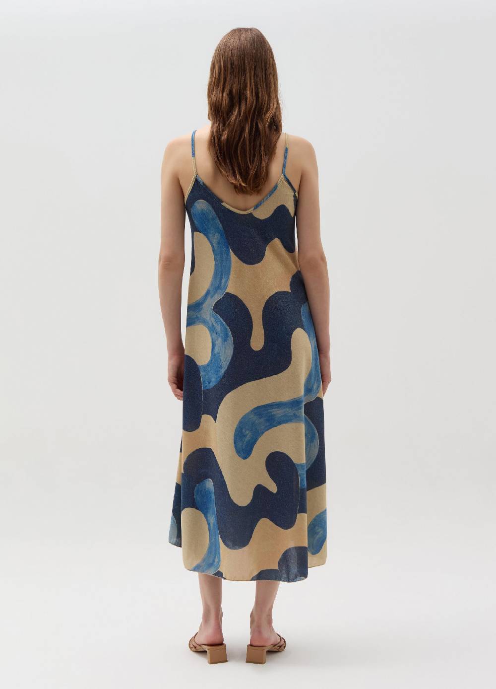 Ovs Vestito Lungo In Lurex Fantasia A Onde