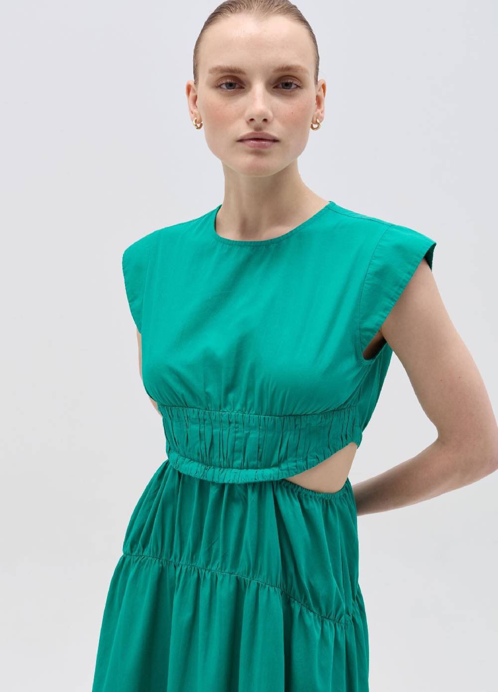 Ovs Vestito Lungo In Popeline Con Dettagli Cut Out