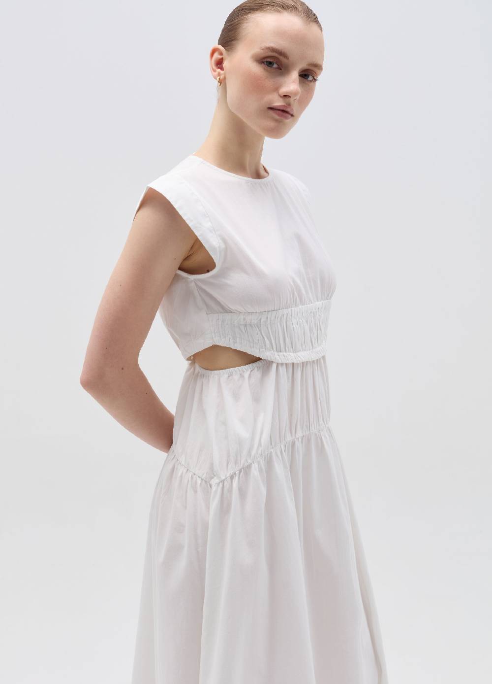 Ovs Vestito Lungo In Popeline Con Dettagli Cut Out