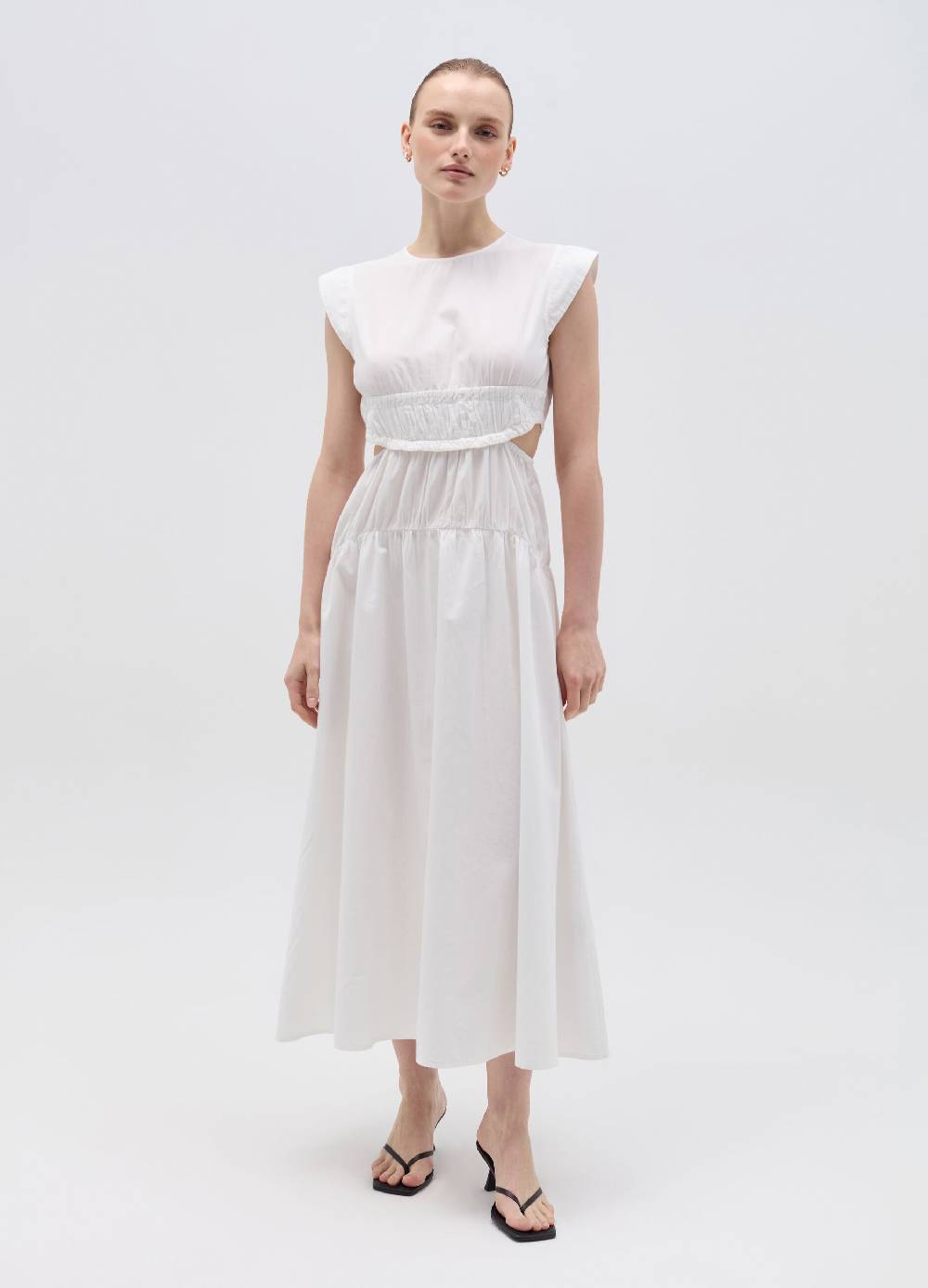 Ovs Vestito lungo in popeline con dettagli cut out