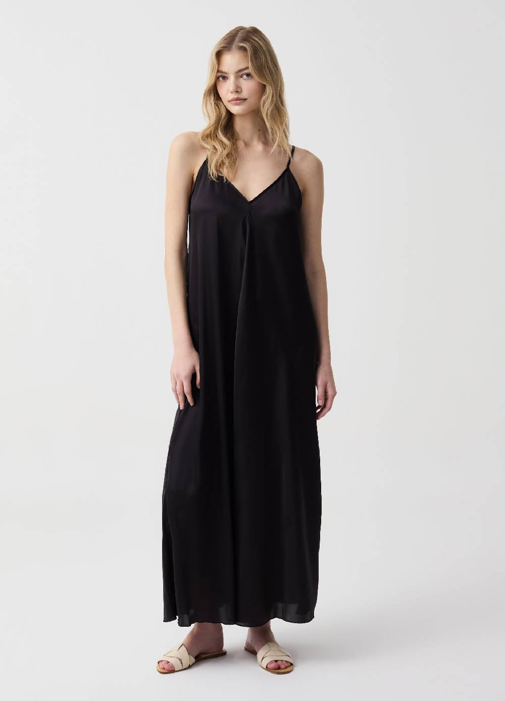 Ovs Vestito lungo in satin con spalline sottili