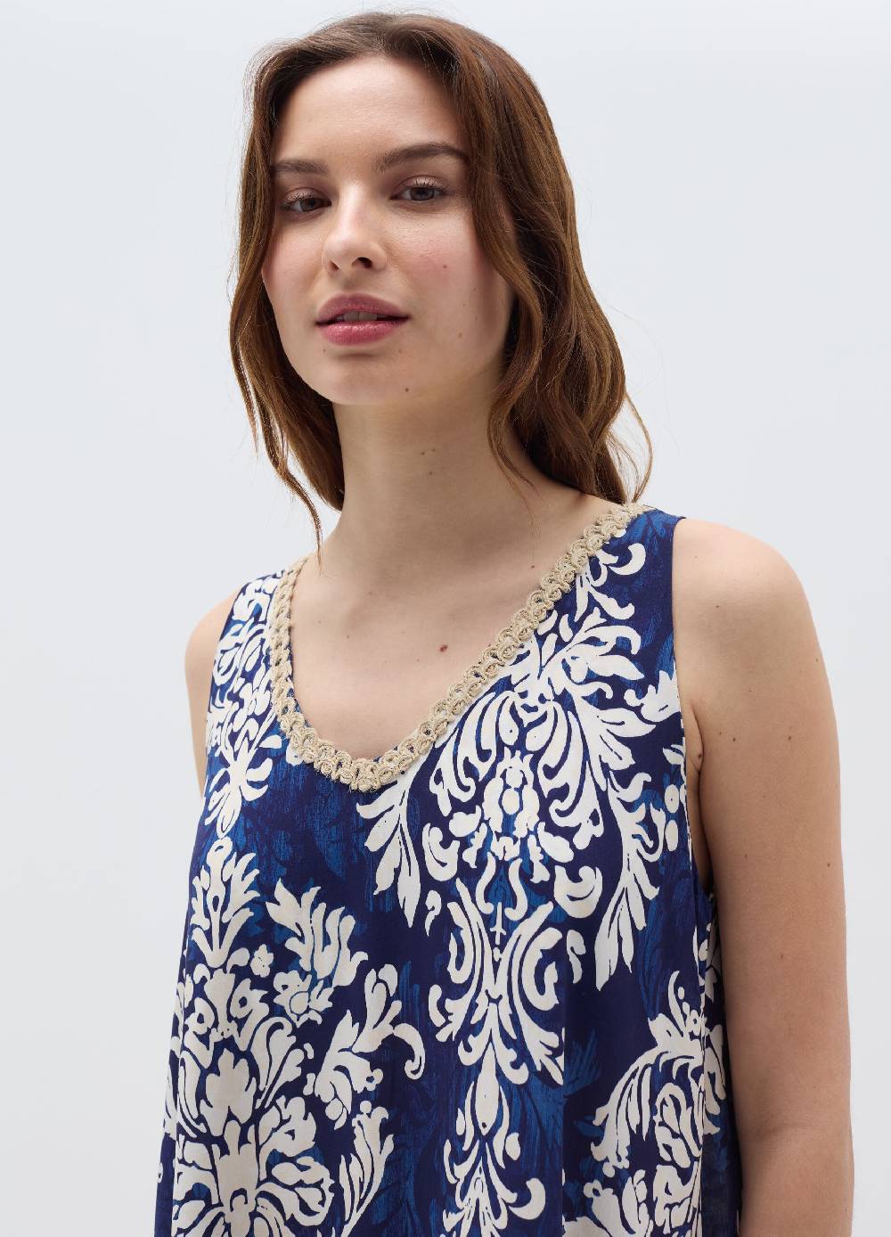 Ovs Vestito Lungo Smanicato Fantasia Epoque