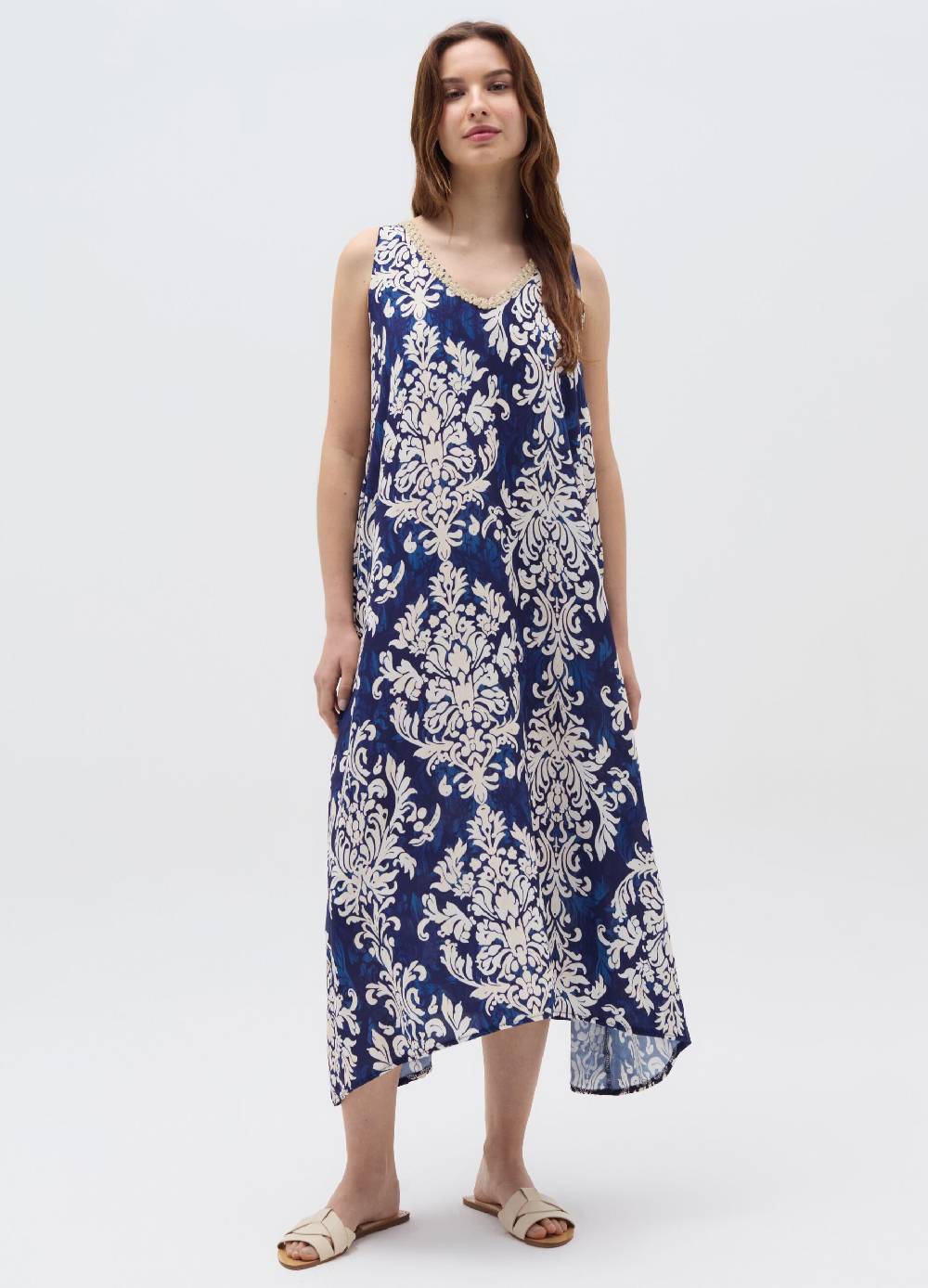 Ovs Vestito lungo smanicato fantasia epoque