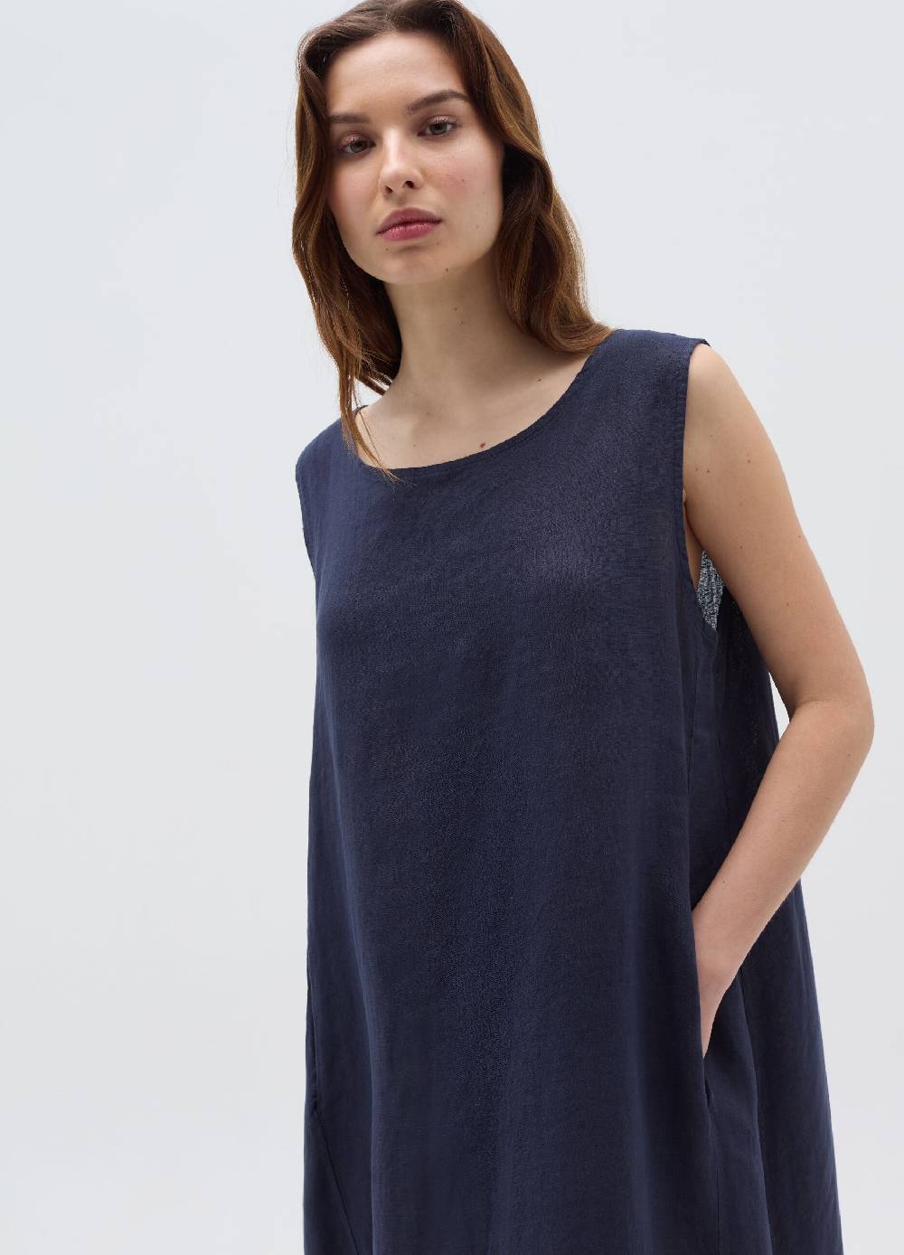 Ovs Vestito Lungo Smanicato In Lino