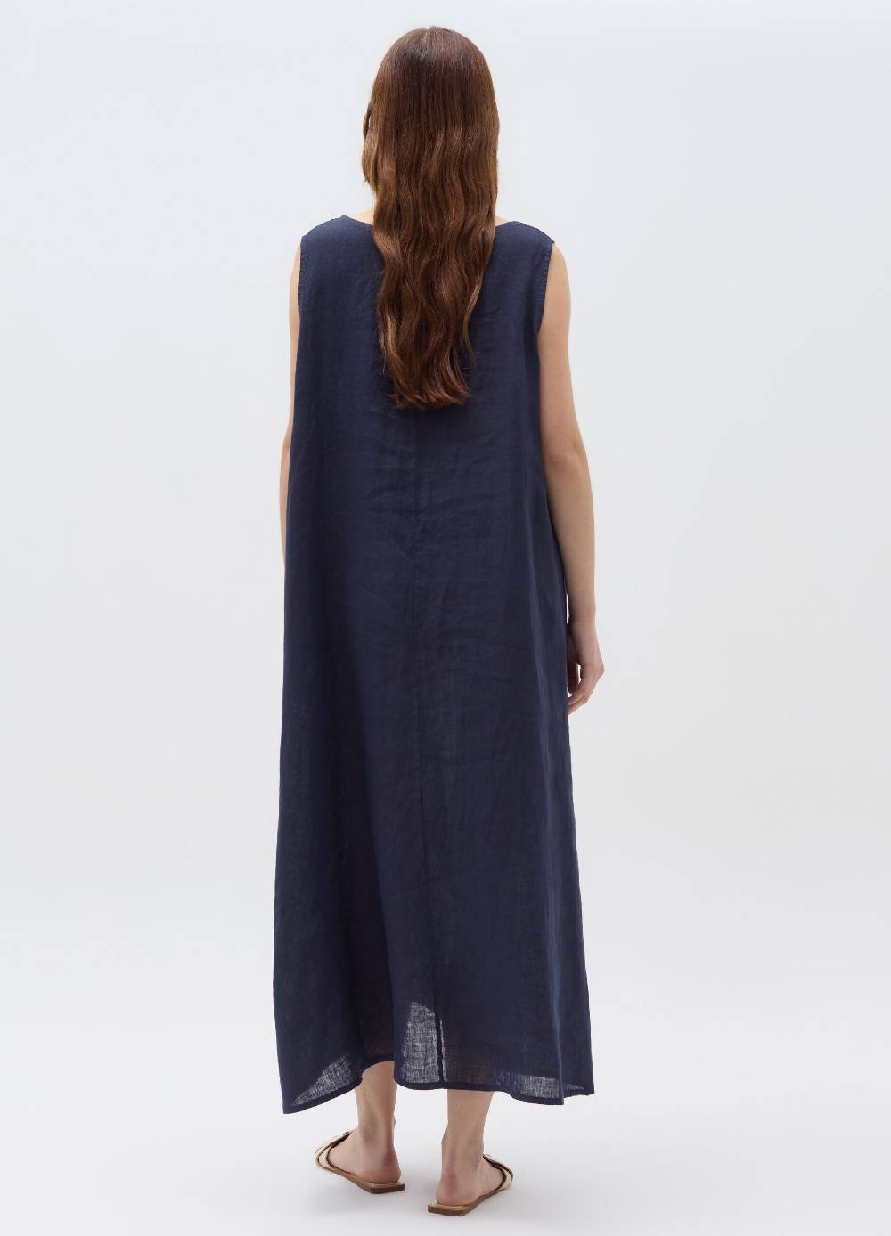 Ovs Vestito Lungo Smanicato In Lino