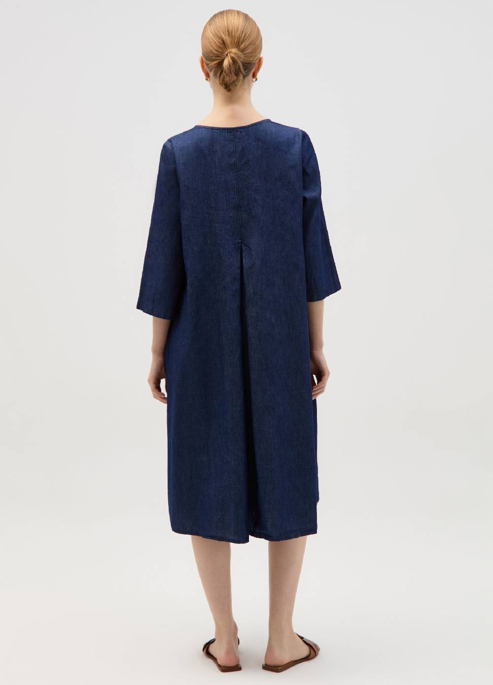 Ovs Vestito Midi In Denim Con Pince