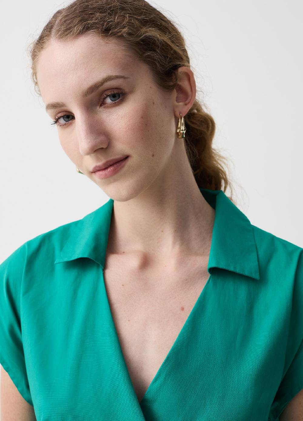 Ovs Vestito Midi Scollo A V Con Colletto