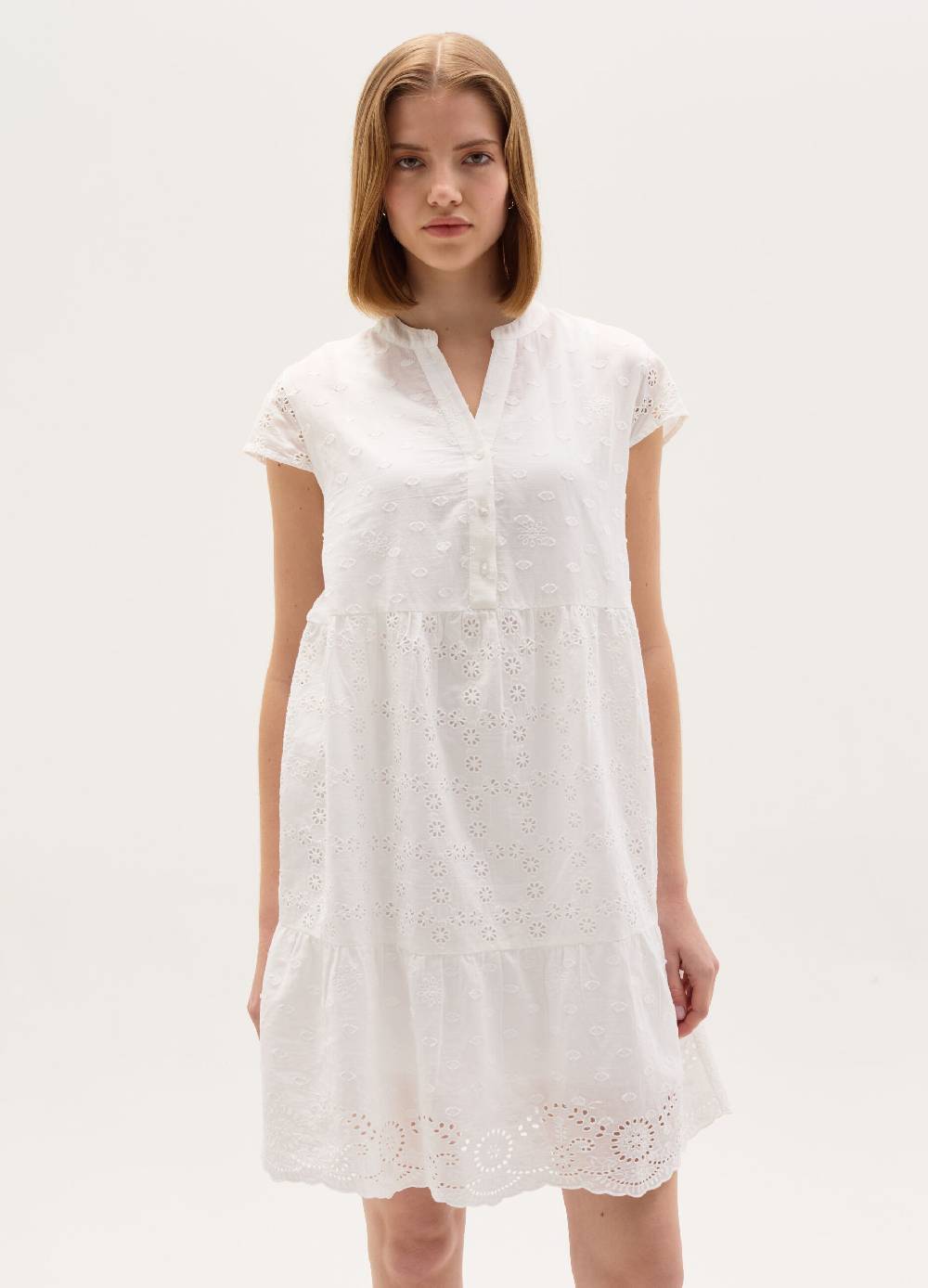 Ovs Vestito Premaman In Cotone Dobby E Sangallo