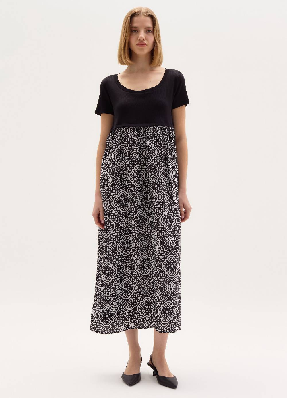 Ovs Vestito Premaman Lungo Con Gonna Stampata