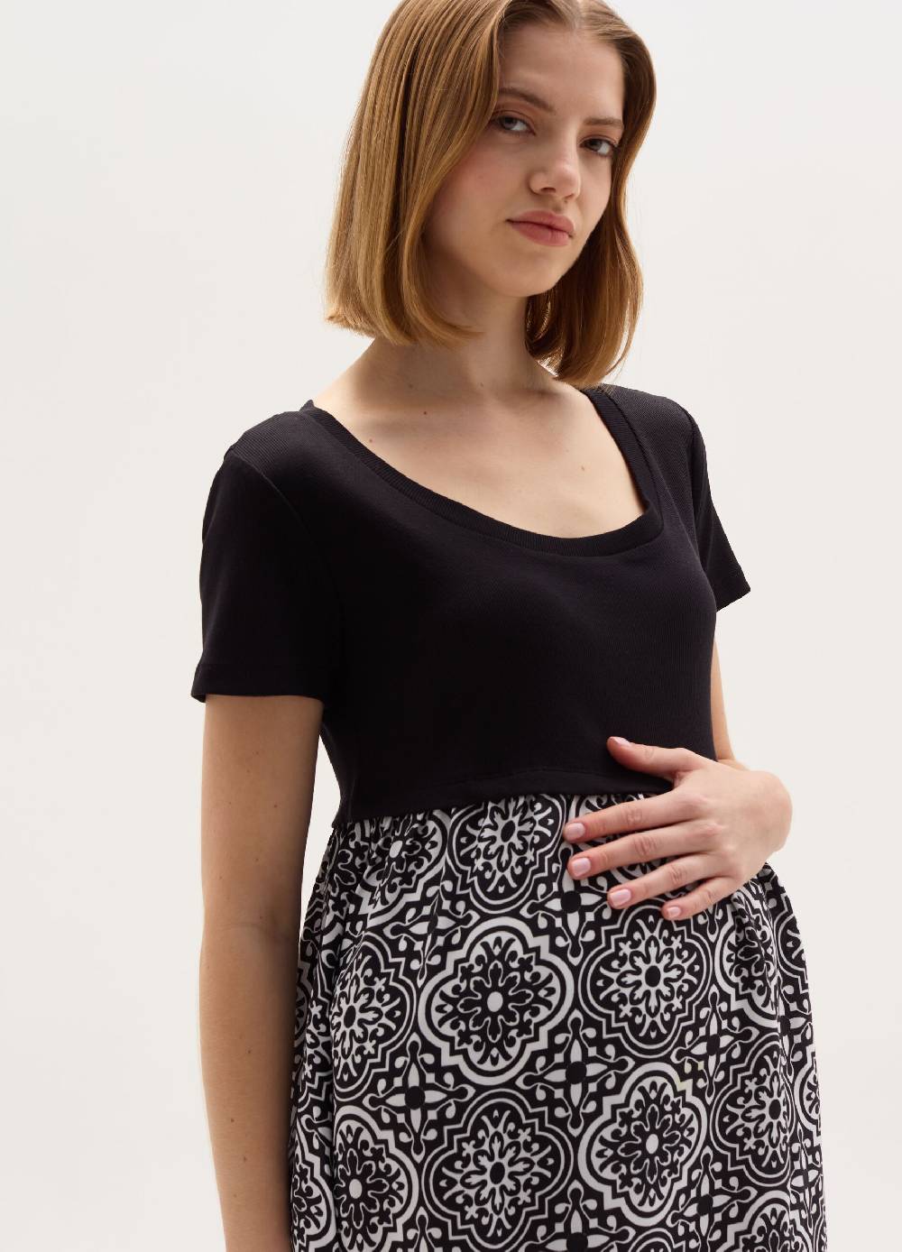 Ovs Vestito Premaman Lungo Con Gonna Stampata