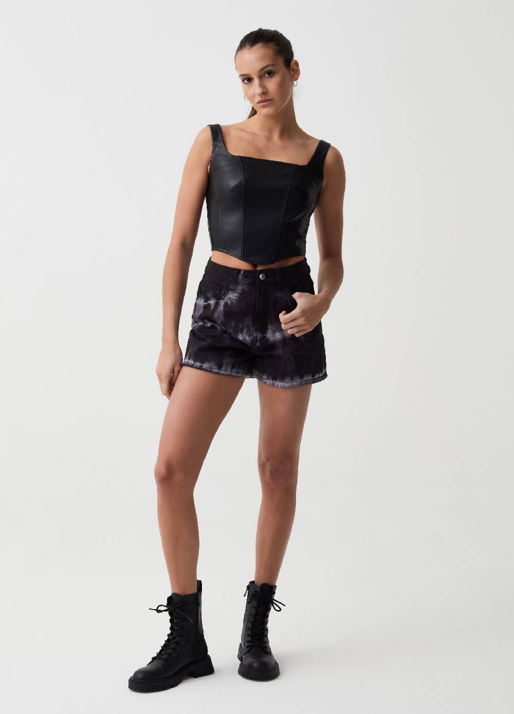 Ovs Shorts in denim sfrangiato Tie Dye B.ANGEL X MARE FUORI