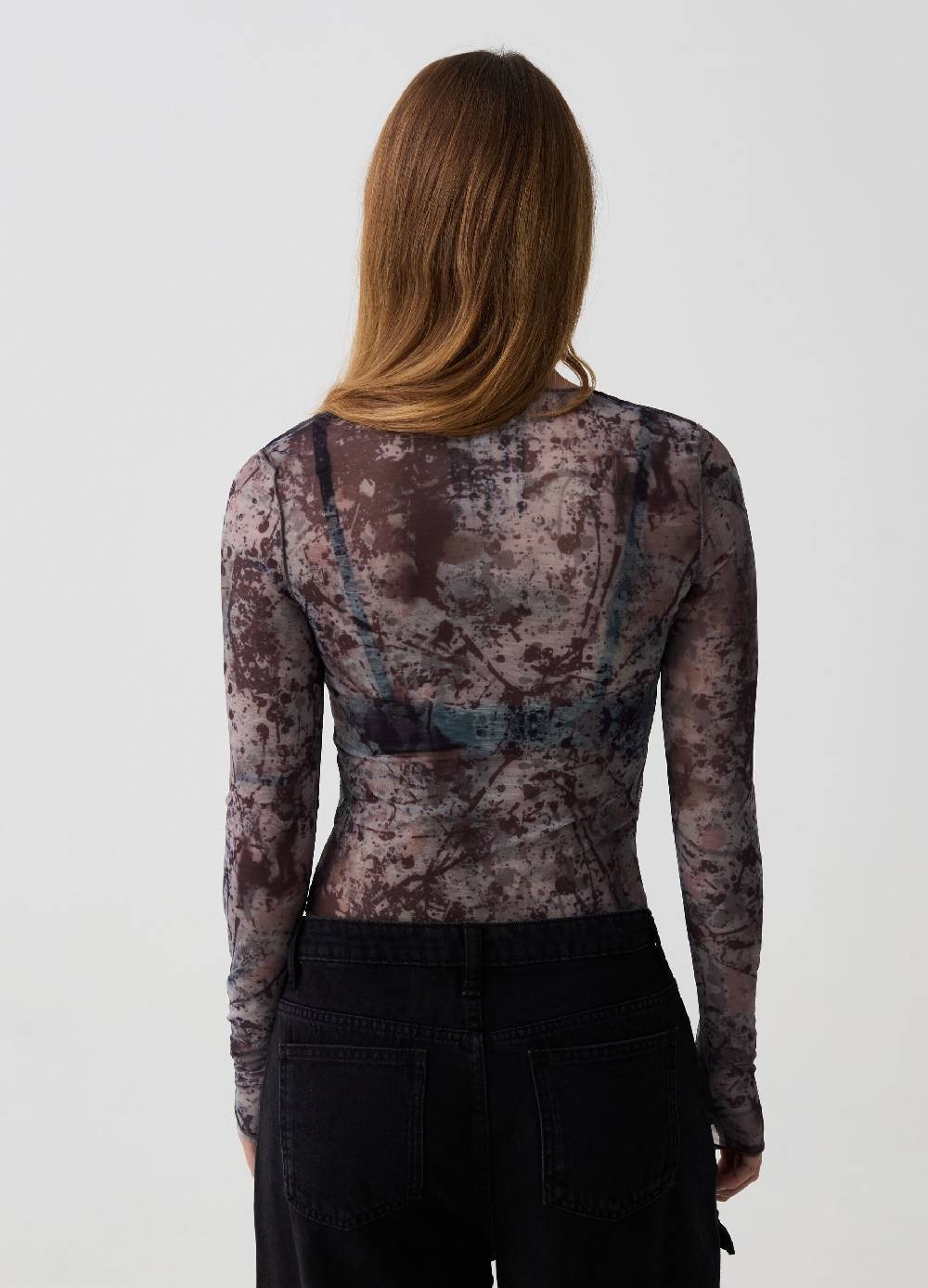 Ovs T-shirt Crop In Mesh Fantasia Dip Dye B.ANGEL X MARE FUORI