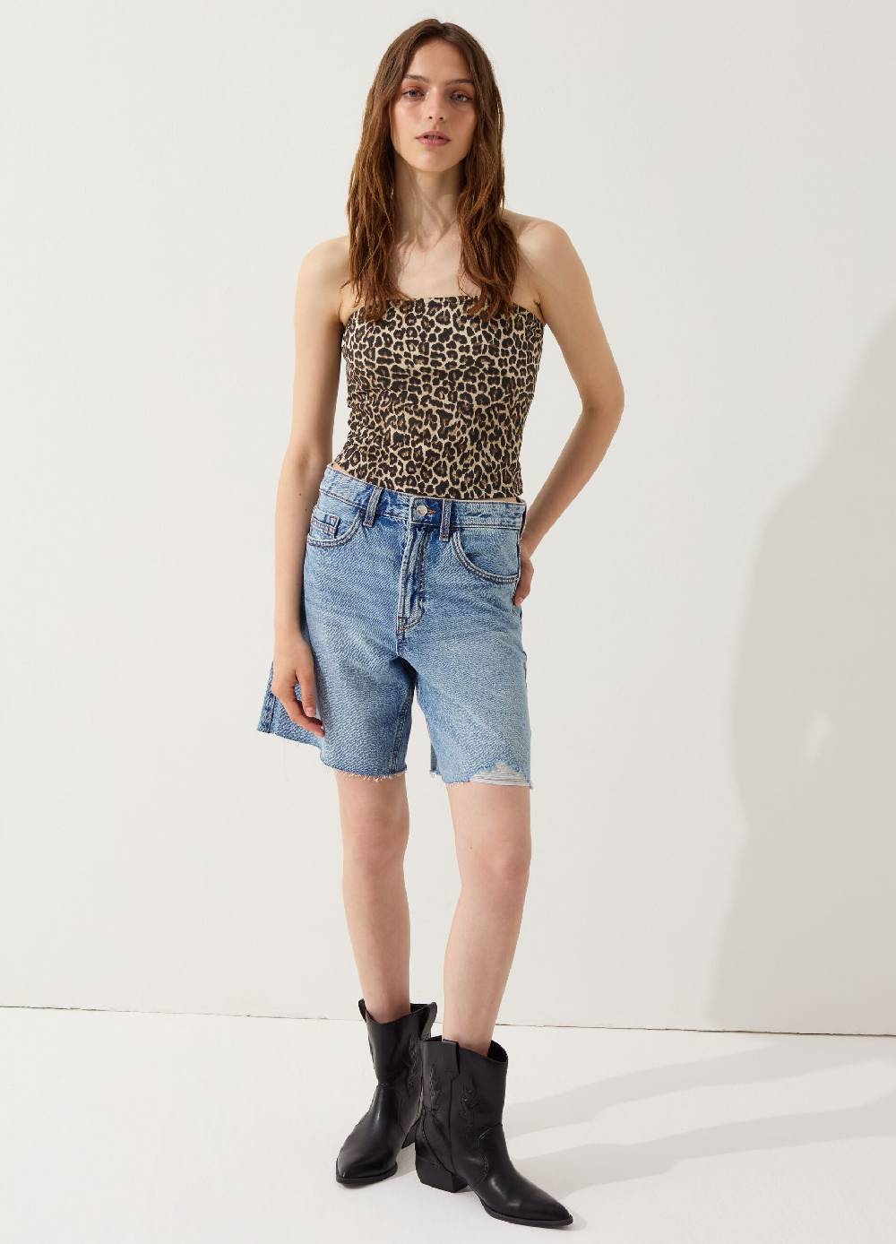 Ovs T-shirt Crop Semitrasparente Con Profili Ondulati