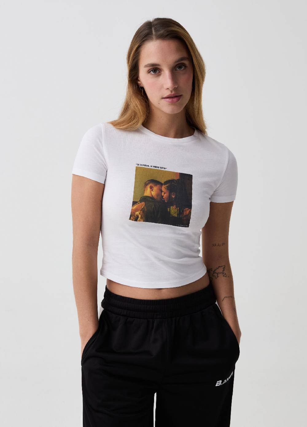 Ovs T-shirt cropped con stampa B.ANGEL X MARE FUORI