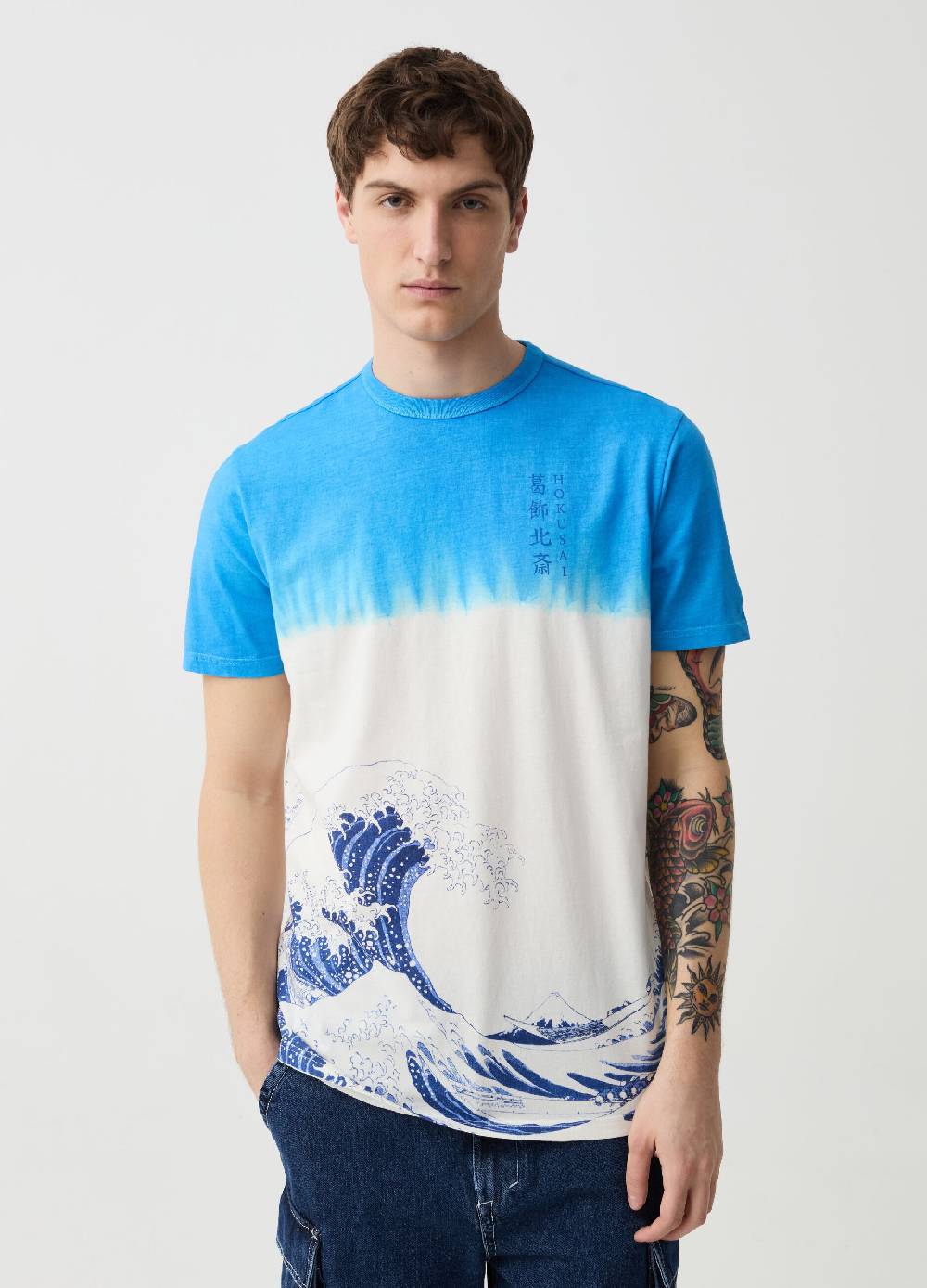 Ovs T-shirt stampa Hokusai La Grande Onda di Kanagawa