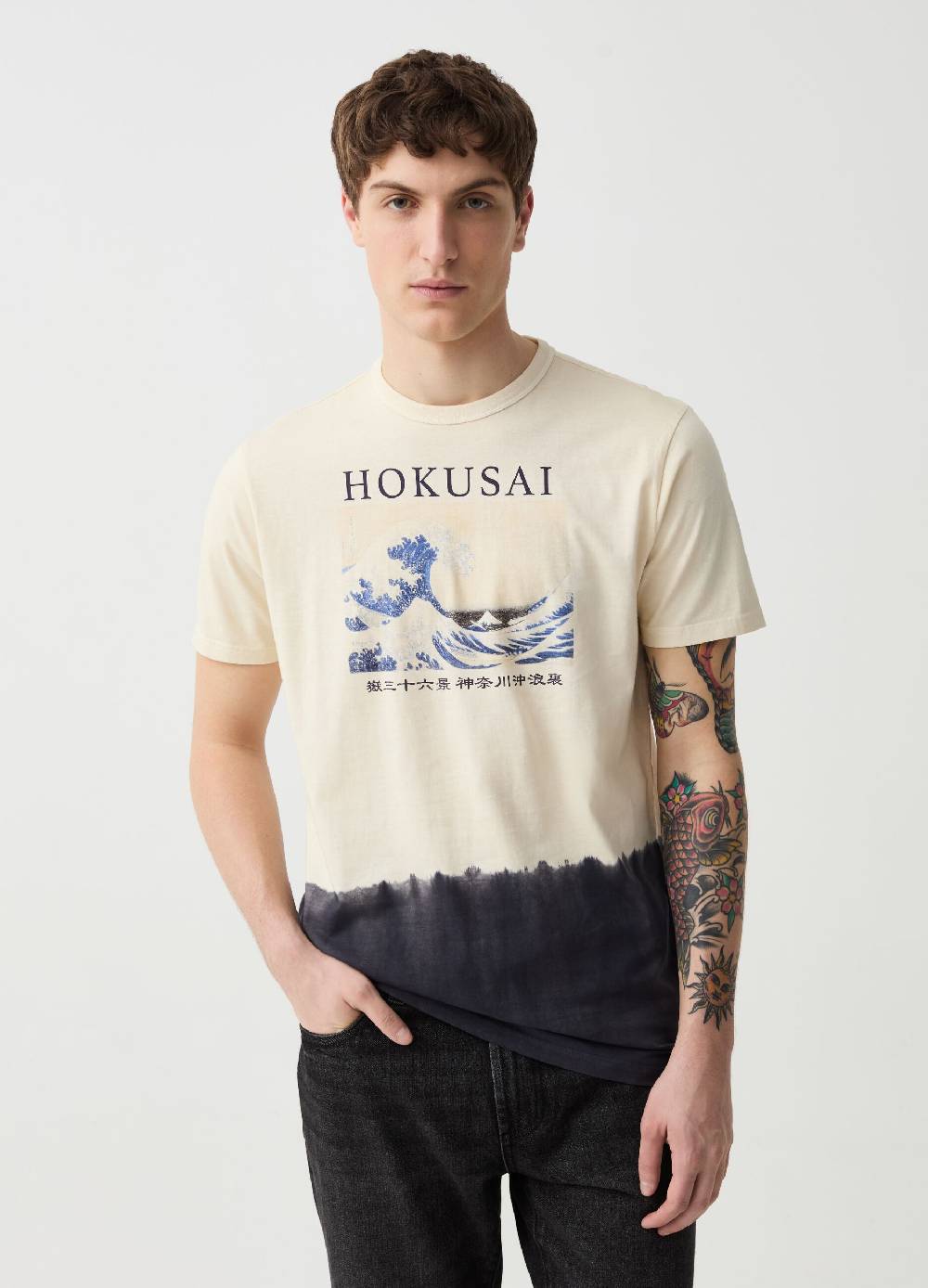 Ovs T-shirt stampa Hokusai La Grande Onda di Kanagawa
