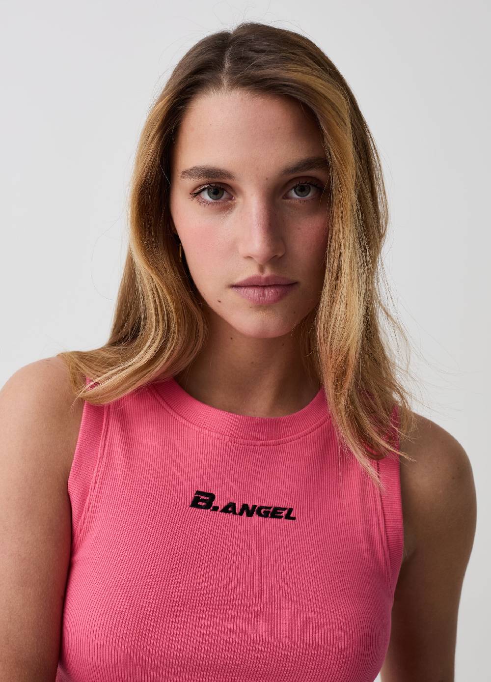 Ovs Tank Top Cropped A Costine Con Ricamo B.ANGEL X MARE FUORI